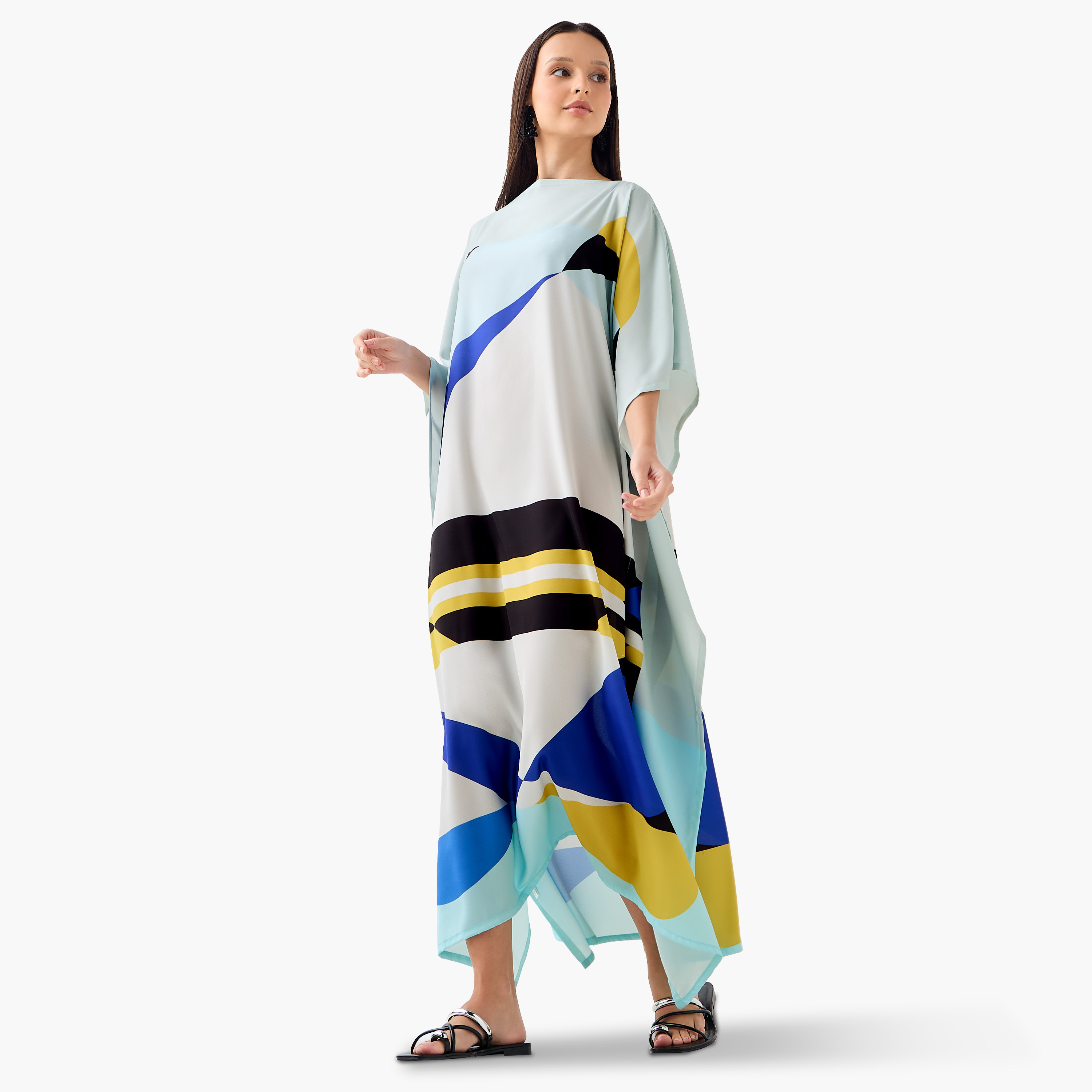 فستان قفطان بطبعات وياقة قارب من فيور-women-clothing-dresses-image-2