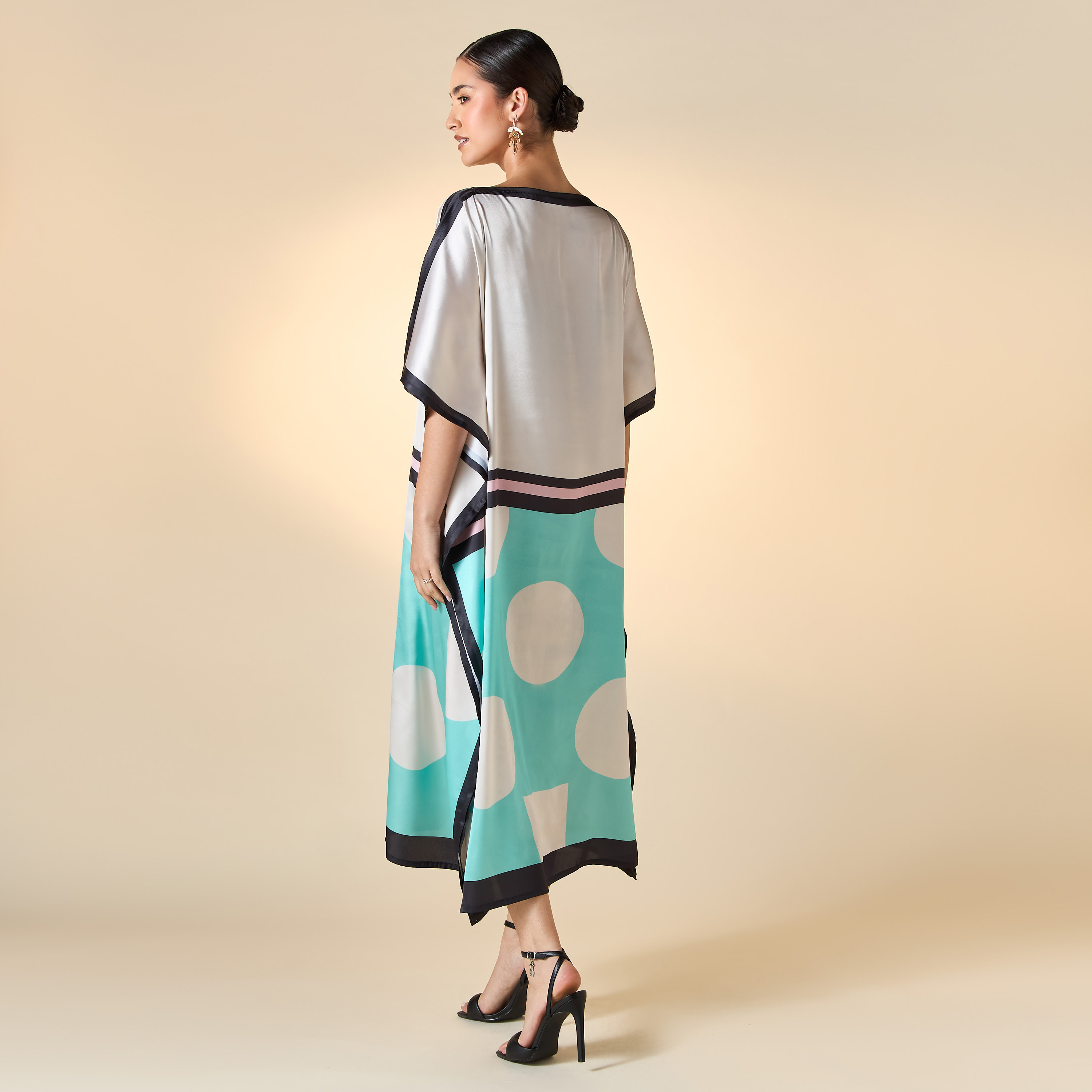 FYOR Printed Kaftan Dress with Short Sleeves-women-clothing-dresses-image-3