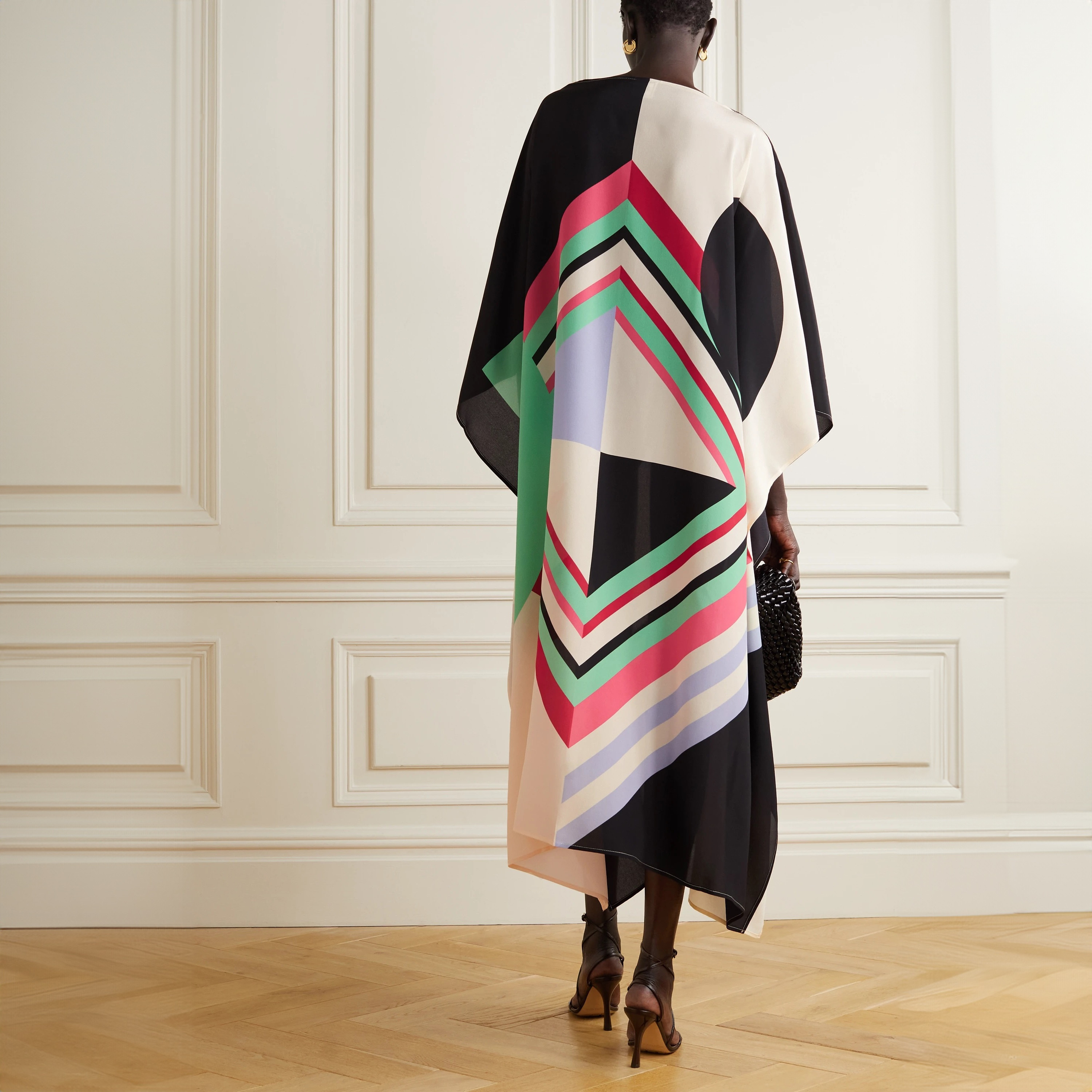FYOR Printed Boat Neck Midi Kaftan Dress-women-arabicclothing-kaftan-image-2