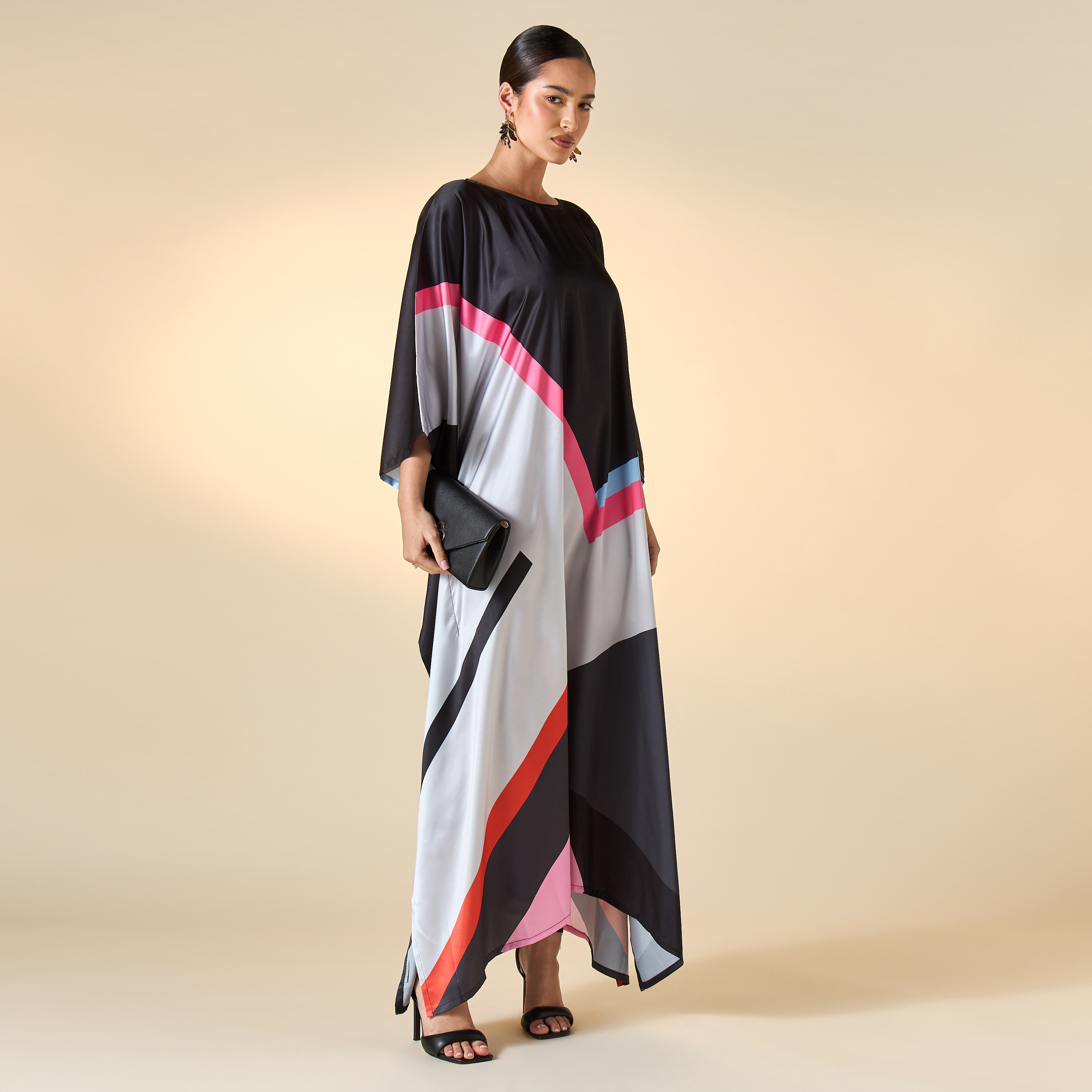 FYOR Printed Kaftan Dress with Long Sleeves-women-clothing-dresses-image-1
