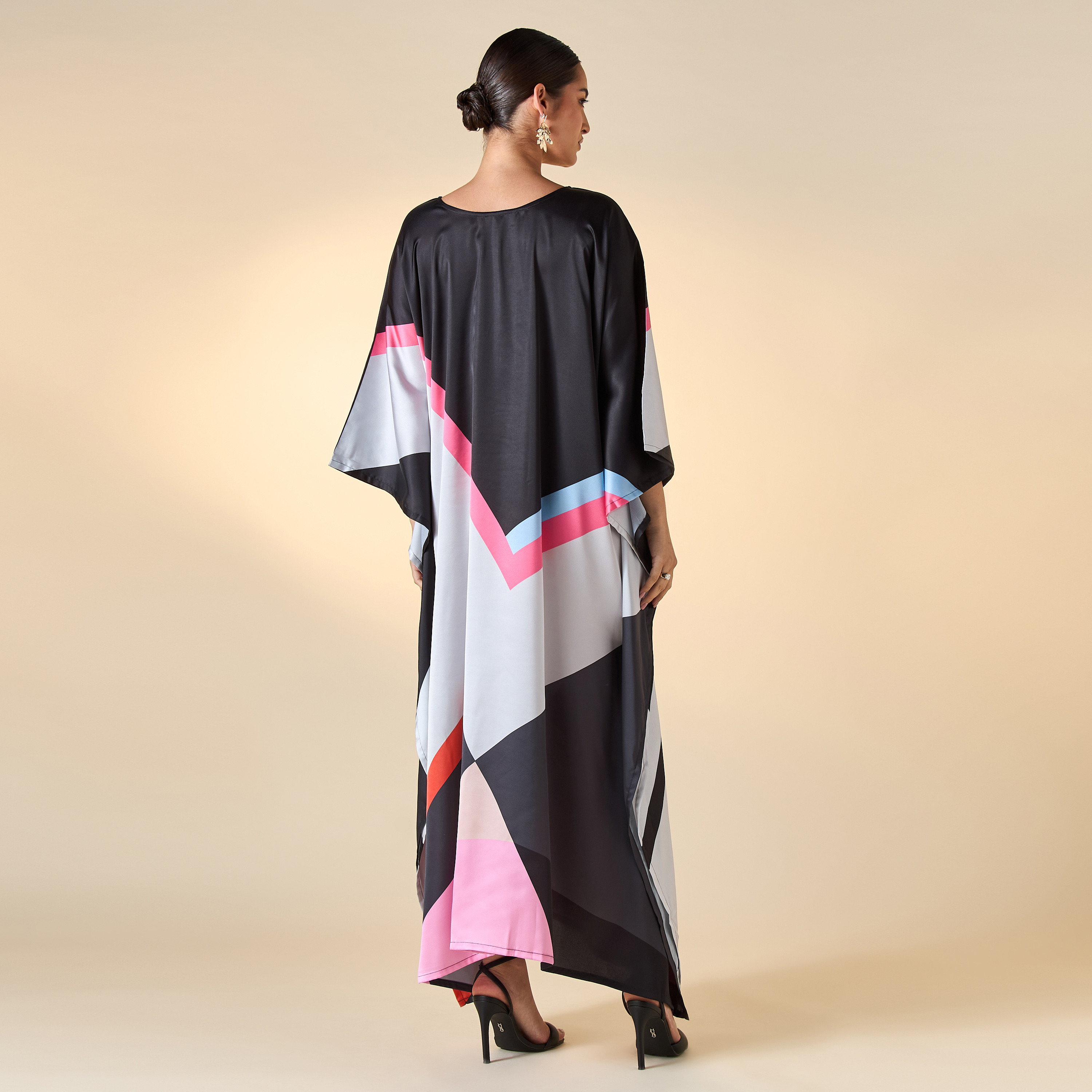 FYOR Printed Kaftan Dress with Long Sleeves-women-clothing-dresses-image-2