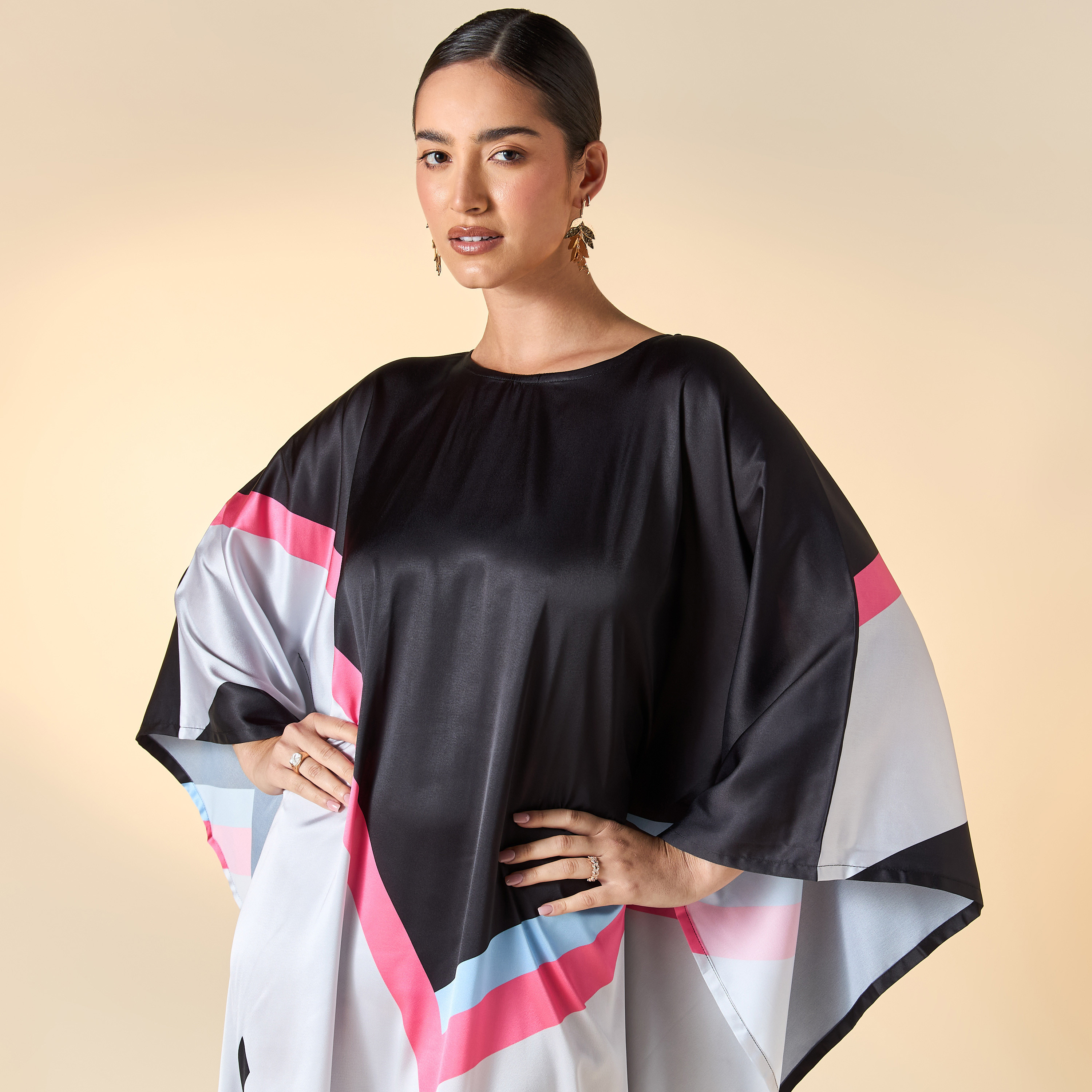 FYOR Printed Kaftan Dress with Long Sleeves-women-clothing-dresses-image-4