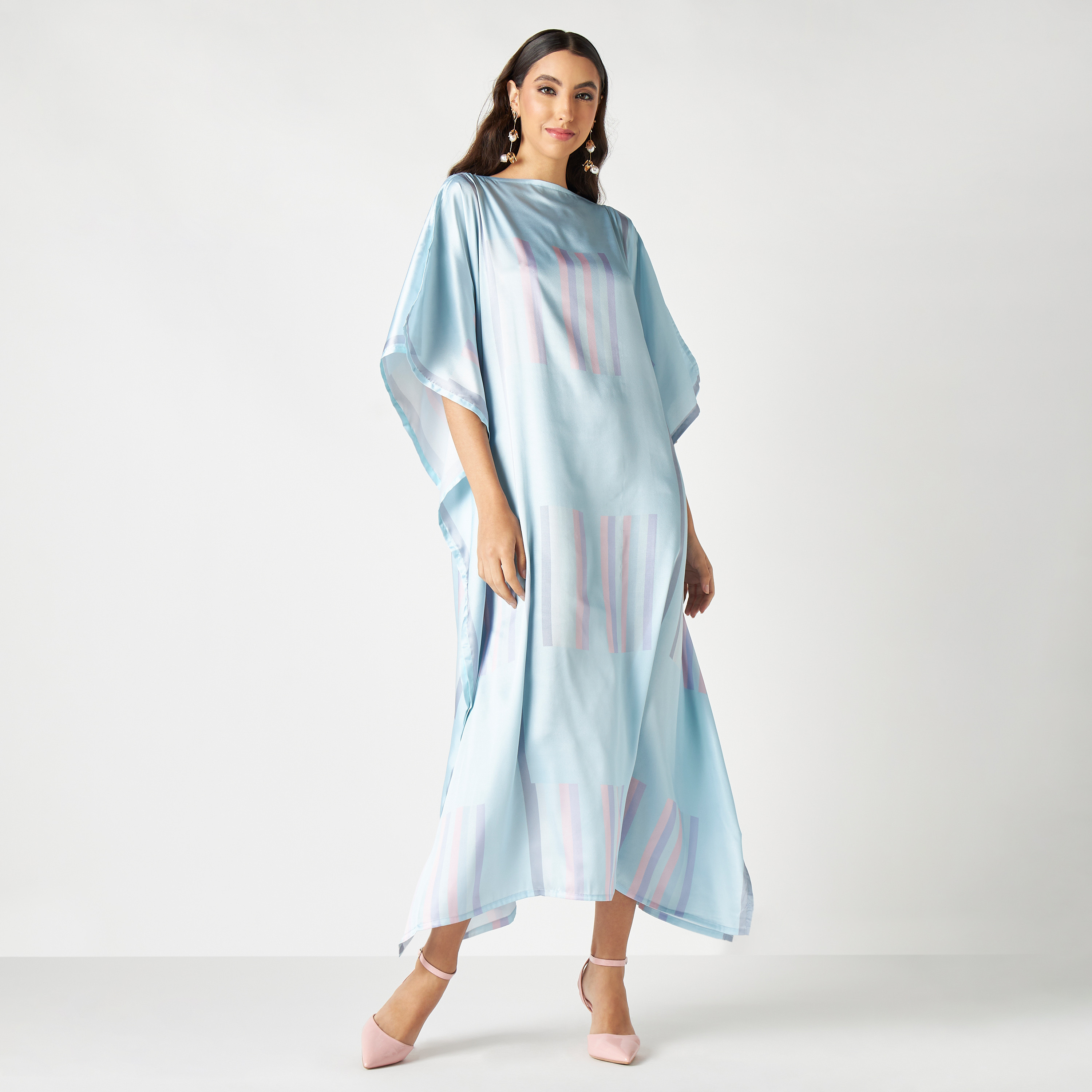 فستان قفطان بياقة قارب وطبعات من فيور-women-arabicclothing-kaftan-image-2
