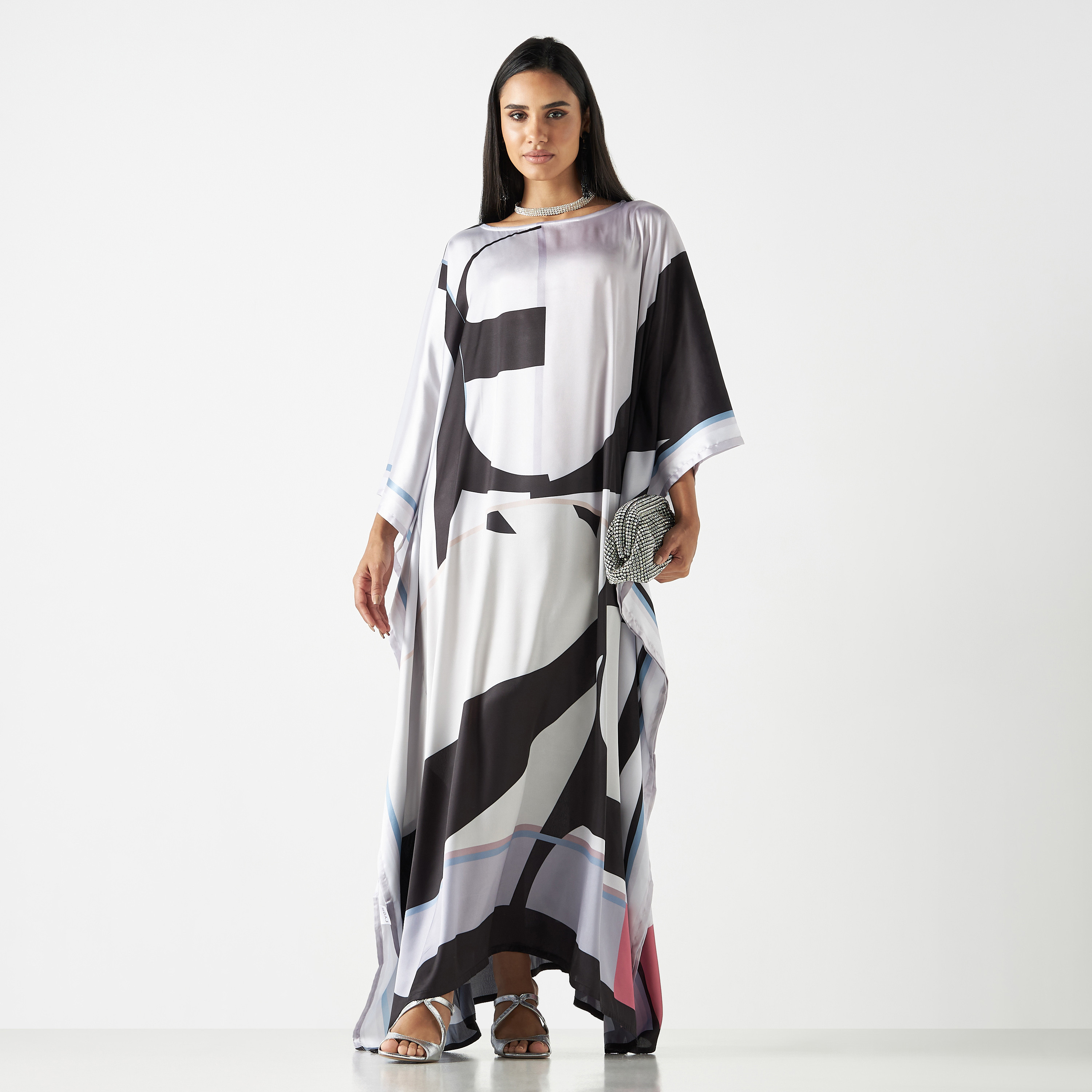 فستان قفطان بياقة قارب وطبعات من فيور-women-arabicclothing-kaftan-image-2