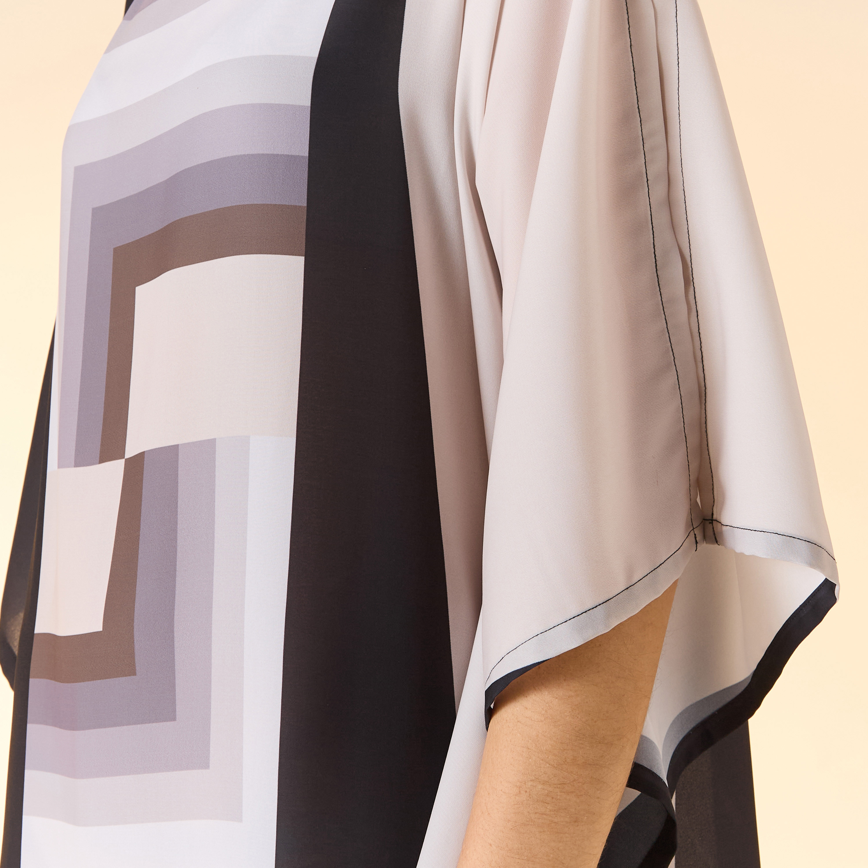 فستان قفطان متوسط ​​الطول برقبة قارب ومطبوع من FYOR-women-arabicclothing-kaftan-image-5