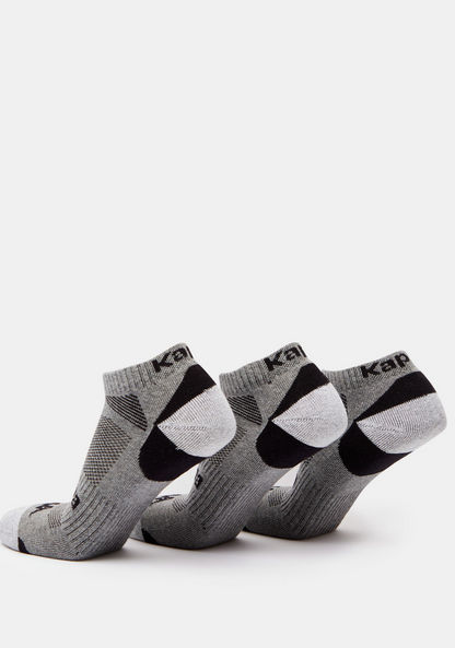 Kappa Logo Print Ankle Length Socks with Elasticated Hem - Set of 3