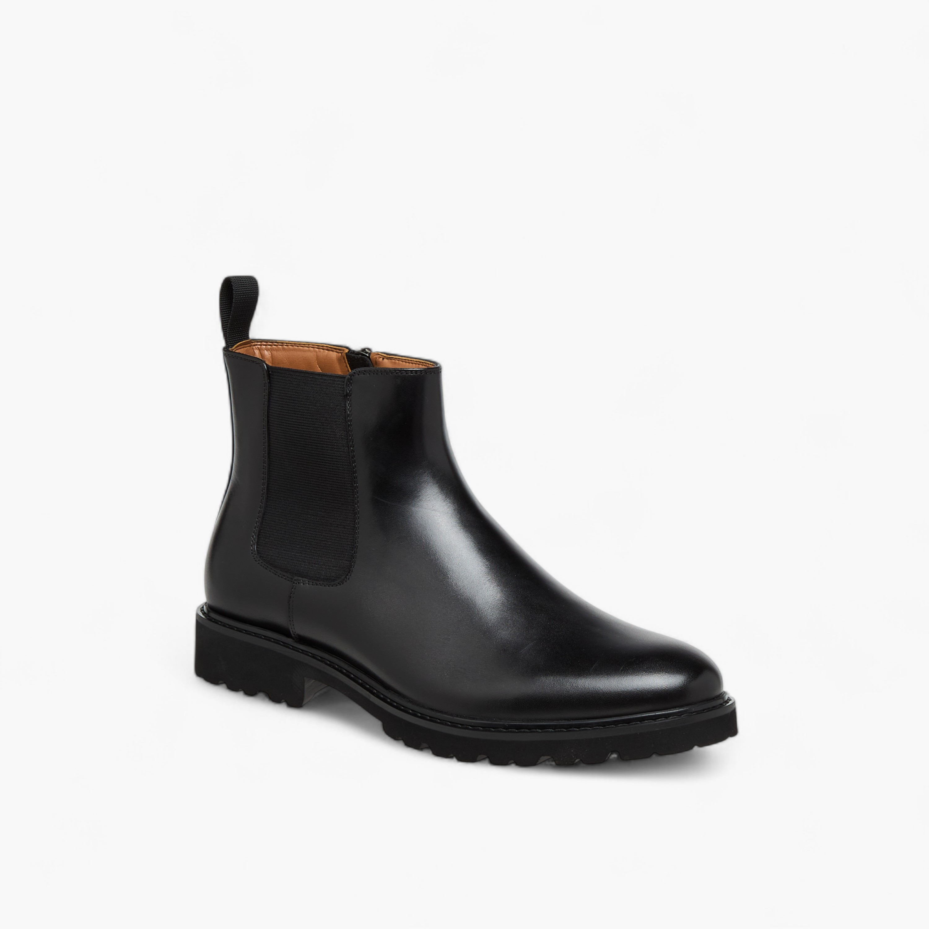 Duchini Men Solid Leather Chelsea Boots with Zip Closure-men-shoes-boots-image-2