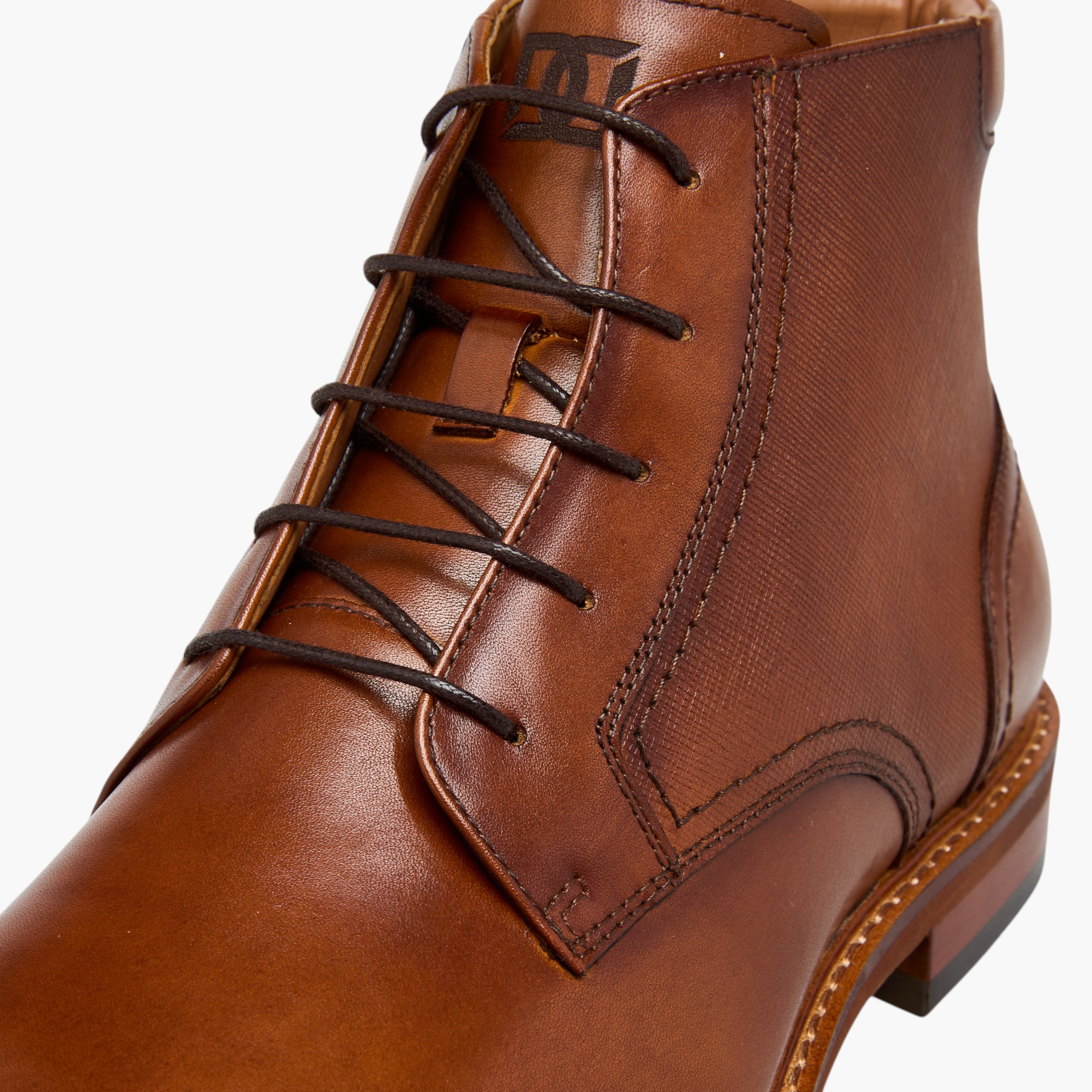 Duchini Men Solid Leather Ankle Boots with Zip Closure-men-shoes-boots-image-4