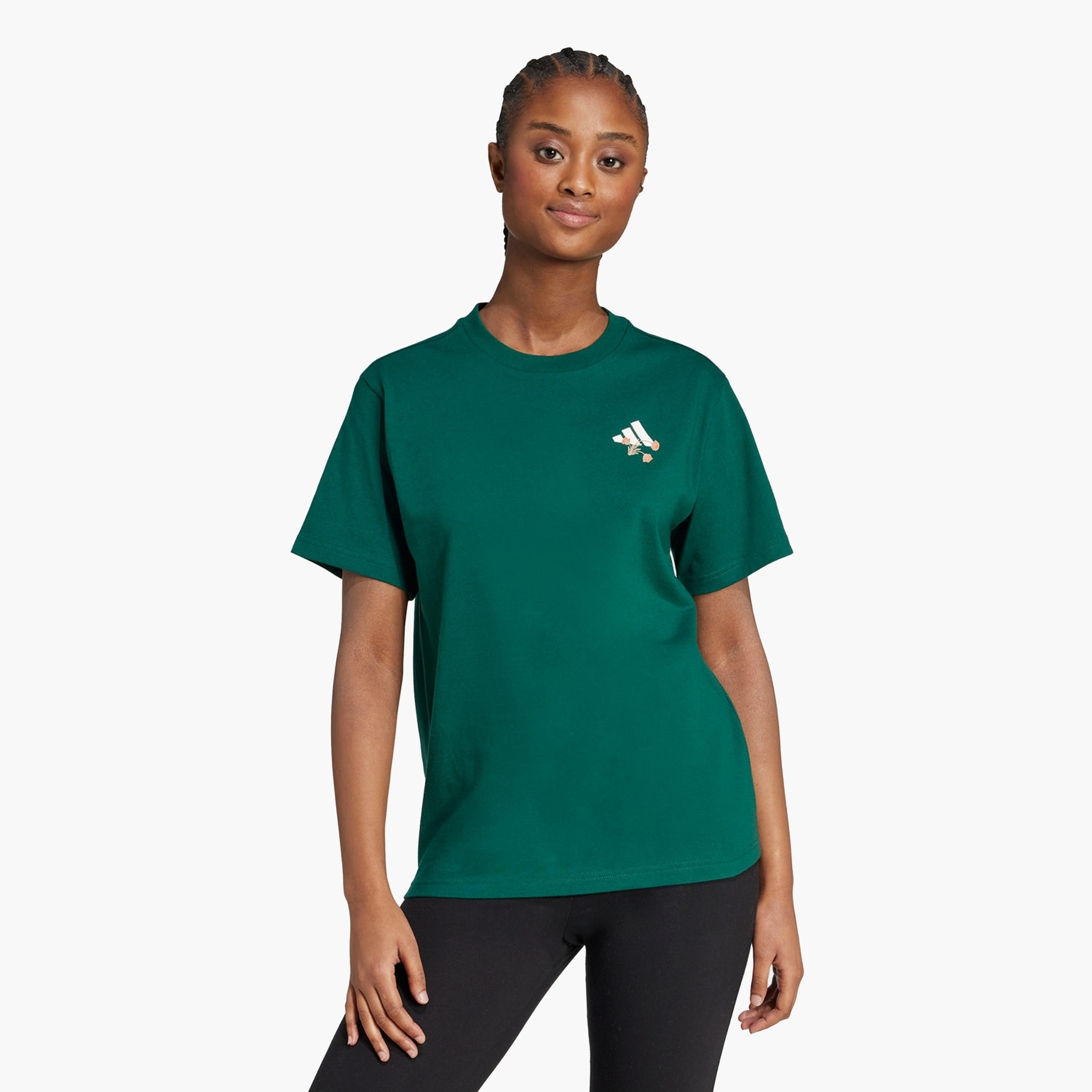أديداس - تيشيرت تيرو جرافيكي برسومات زهور للنساء KB2489 | OE-sports-women-clothing-tshirtsandvests-image-1