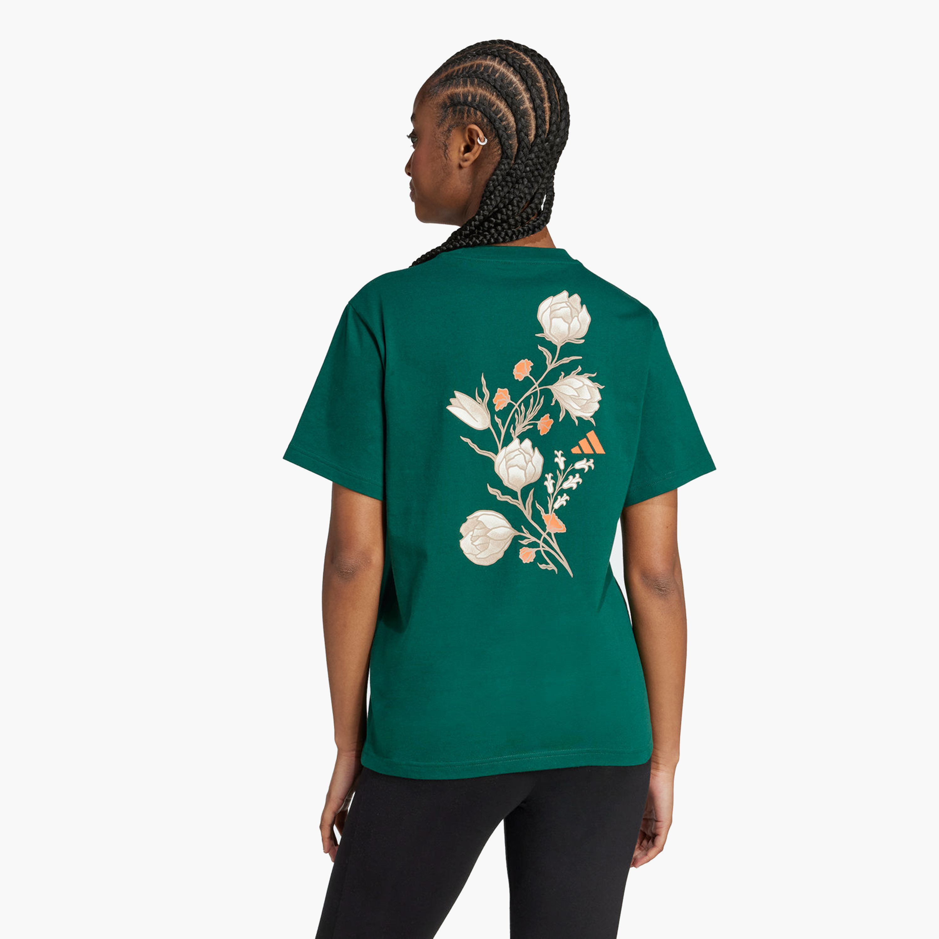 أديداس - تيشيرت تيرو جرافيكي برسومات زهور للنساء KB2489 | OE-sports-women-clothing-tshirtsandvests-image-3