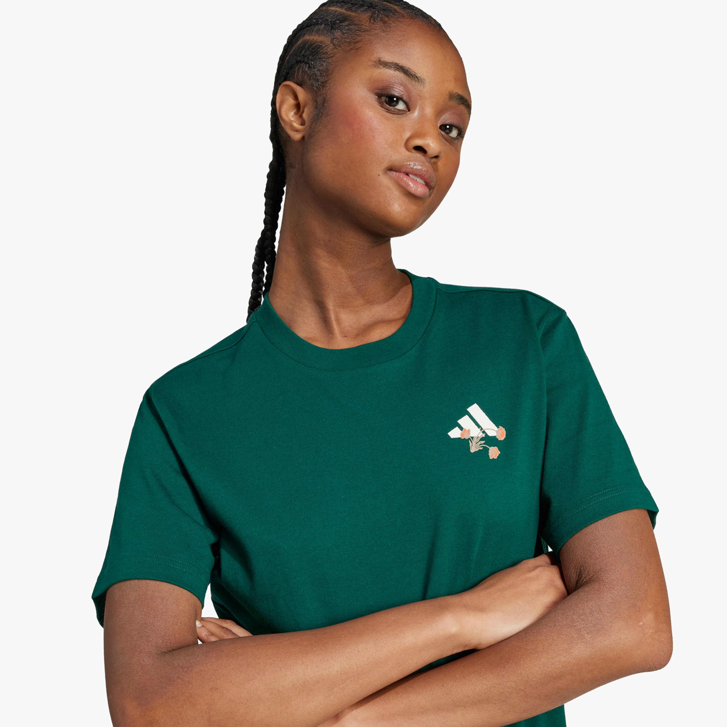أديداس - تيشيرت تيرو جرافيكي برسومات زهور للنساء KB2489 | OE-sports-women-clothing-tshirtsandvests-image-4