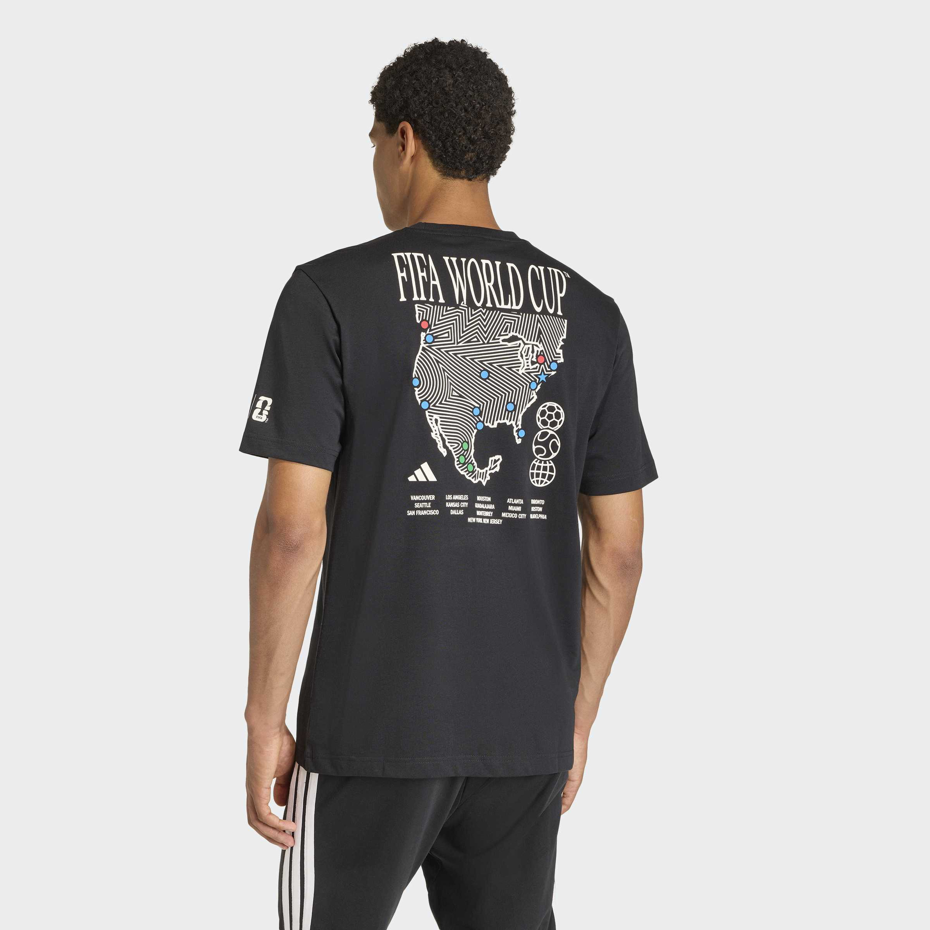 اديداس - تيشيرت رجالي بأكمام قصيرة عليه خريطة كأس العالم FIFA-men-clothing-sportswearandactivewear-tshirtsandpolos-image-3