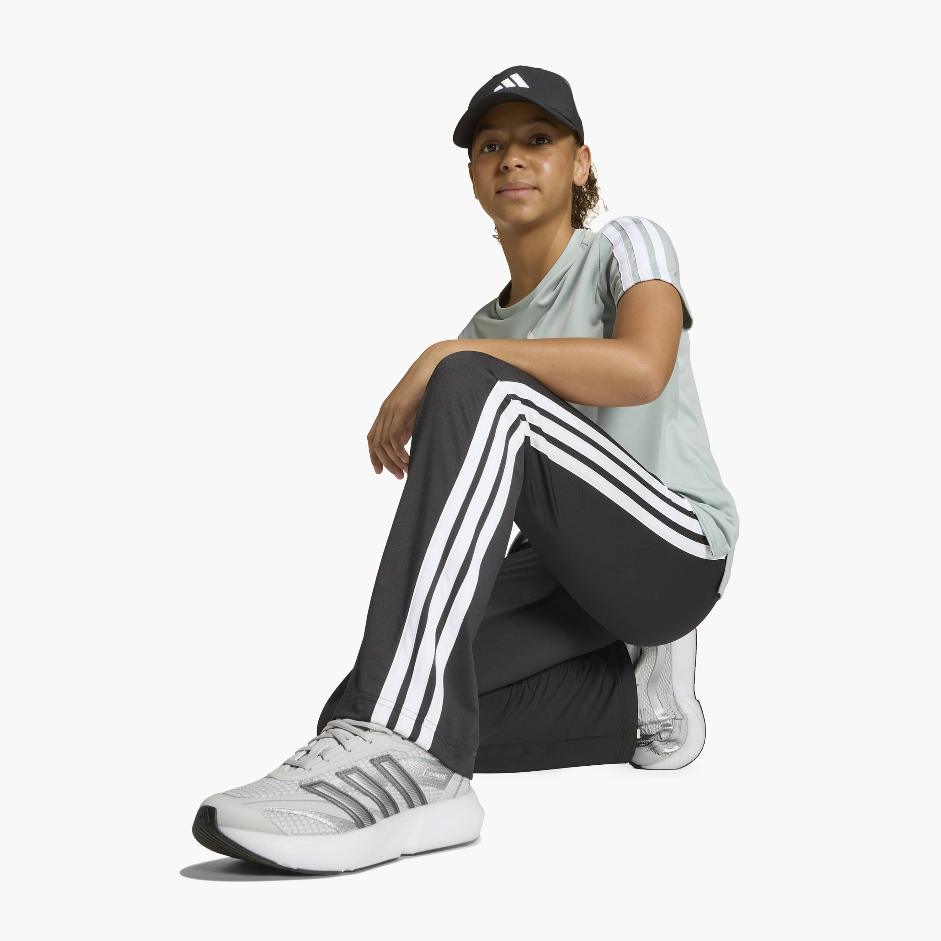 adidas Flared Leggings with Logo Print-girls-clothing-sportswear-bottoms-leggings-image-2