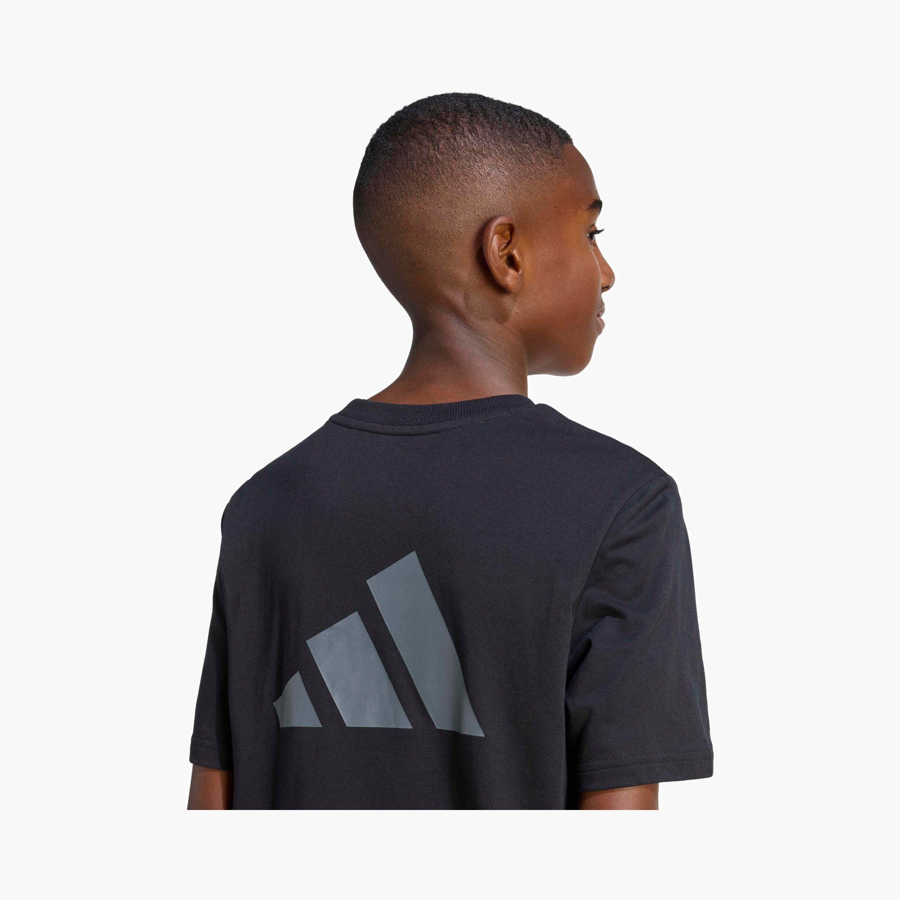 adidas Crew Neck Short Sleeves T-shirt with Colourblock Panel-boys-clothing-sportswear-tops-image-6