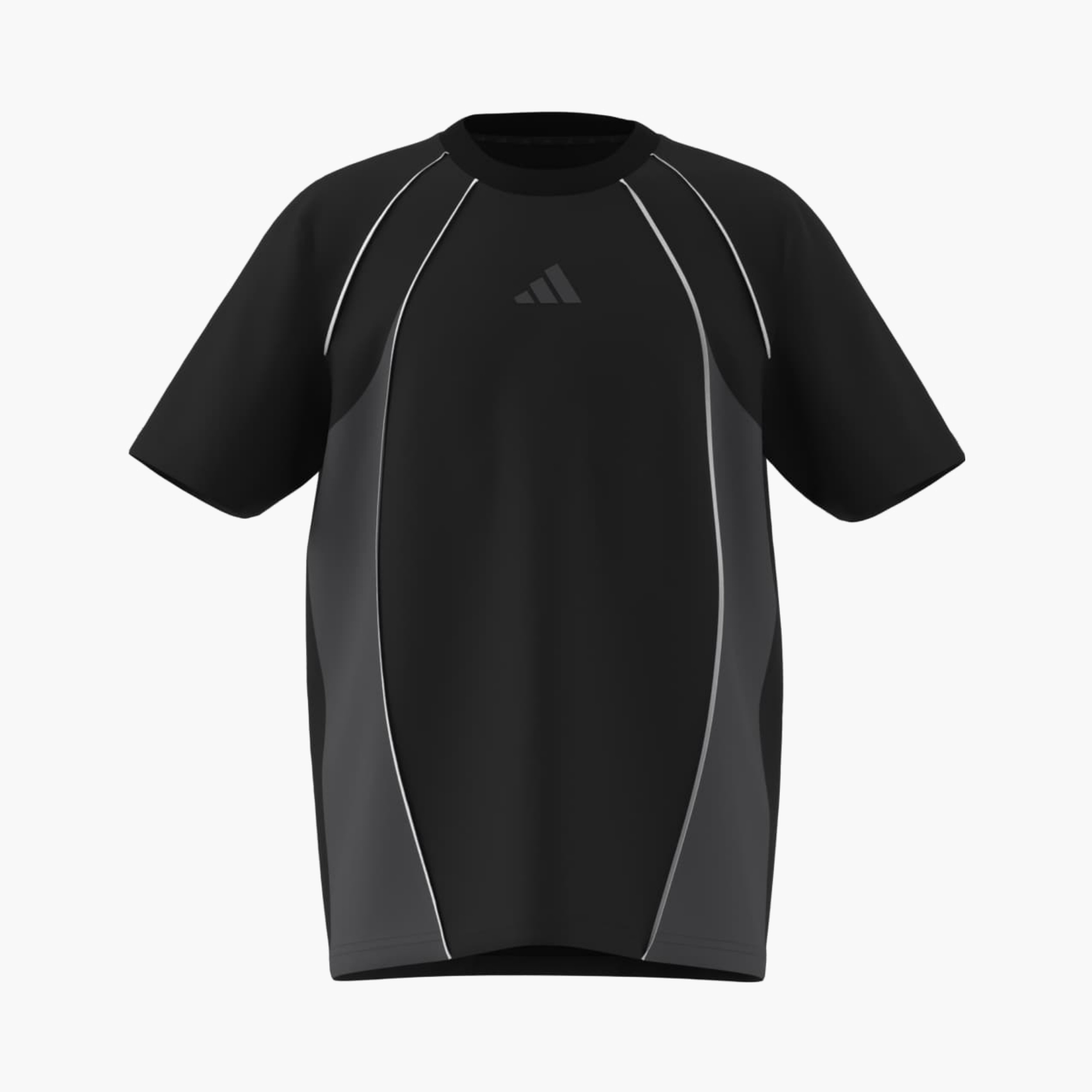 adidas Crew Neck Short Sleeves T-shirt with Colourblock Panel-boys-clothing-sportswear-tops-image-7