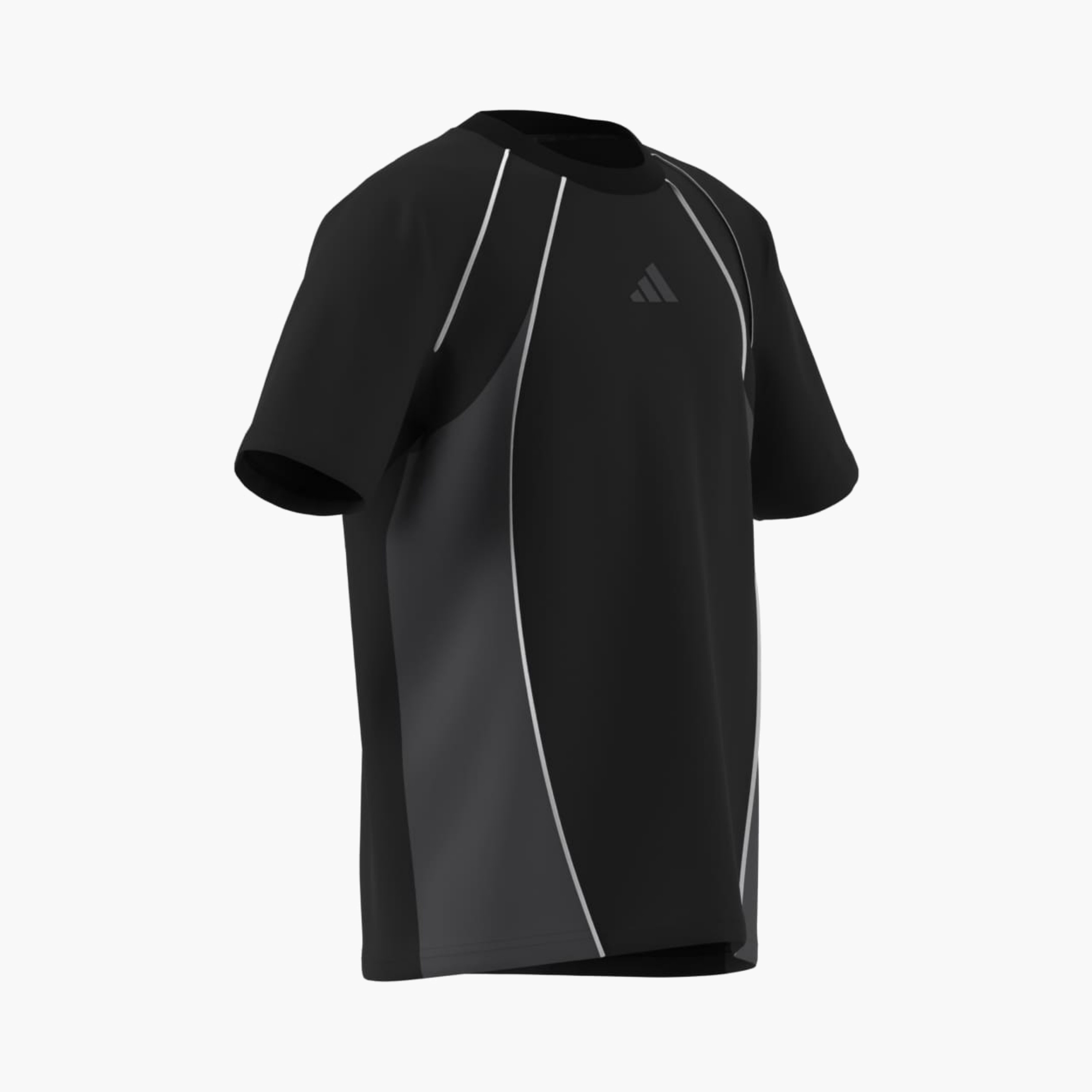 adidas Crew Neck Short Sleeves T-shirt with Colourblock Panel-boys-clothing-sportswear-tops-image-9