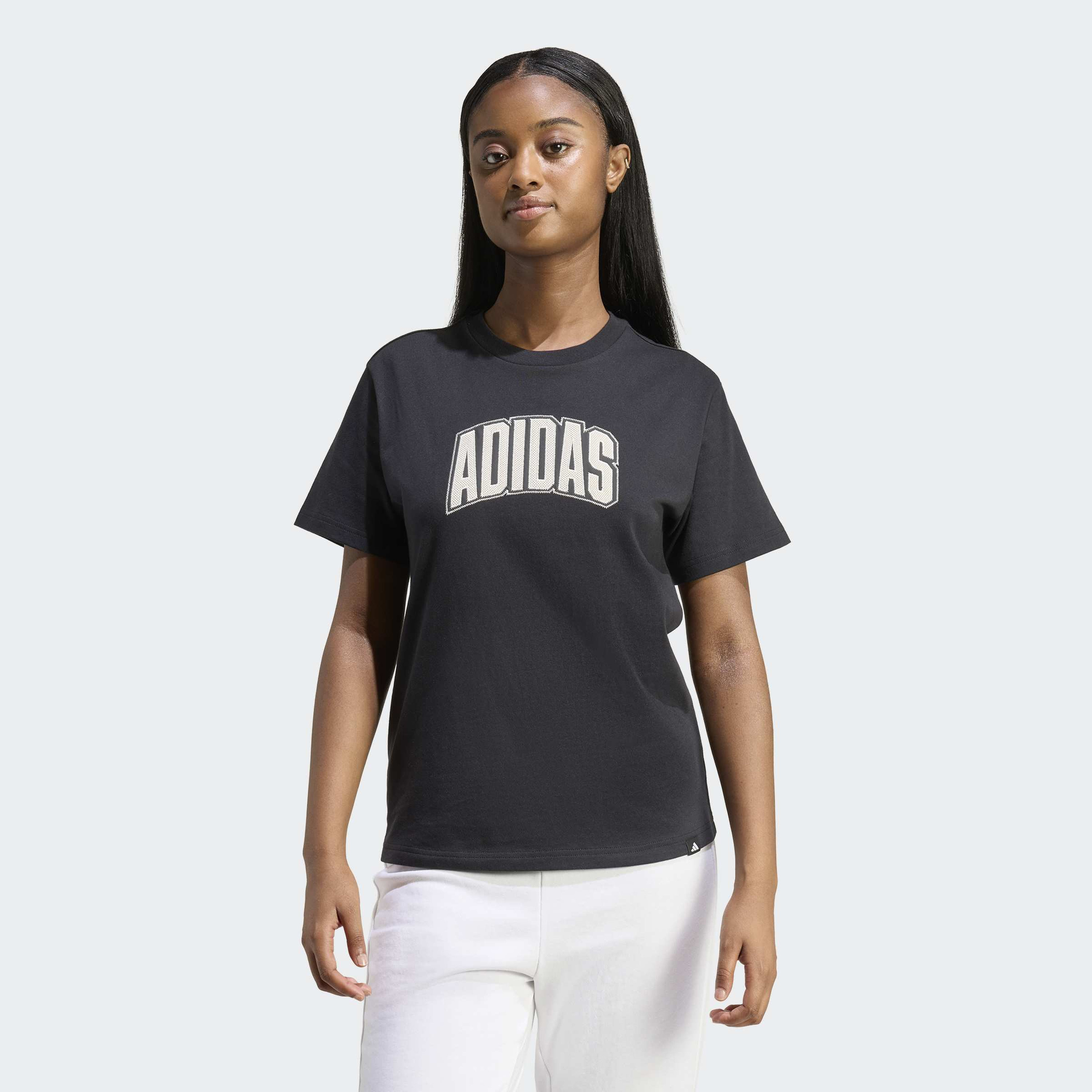 اديداس - تيشيرت نسائي بأكمام قصيرة برسومات جامعية-women-clothing-tshirts-image-10