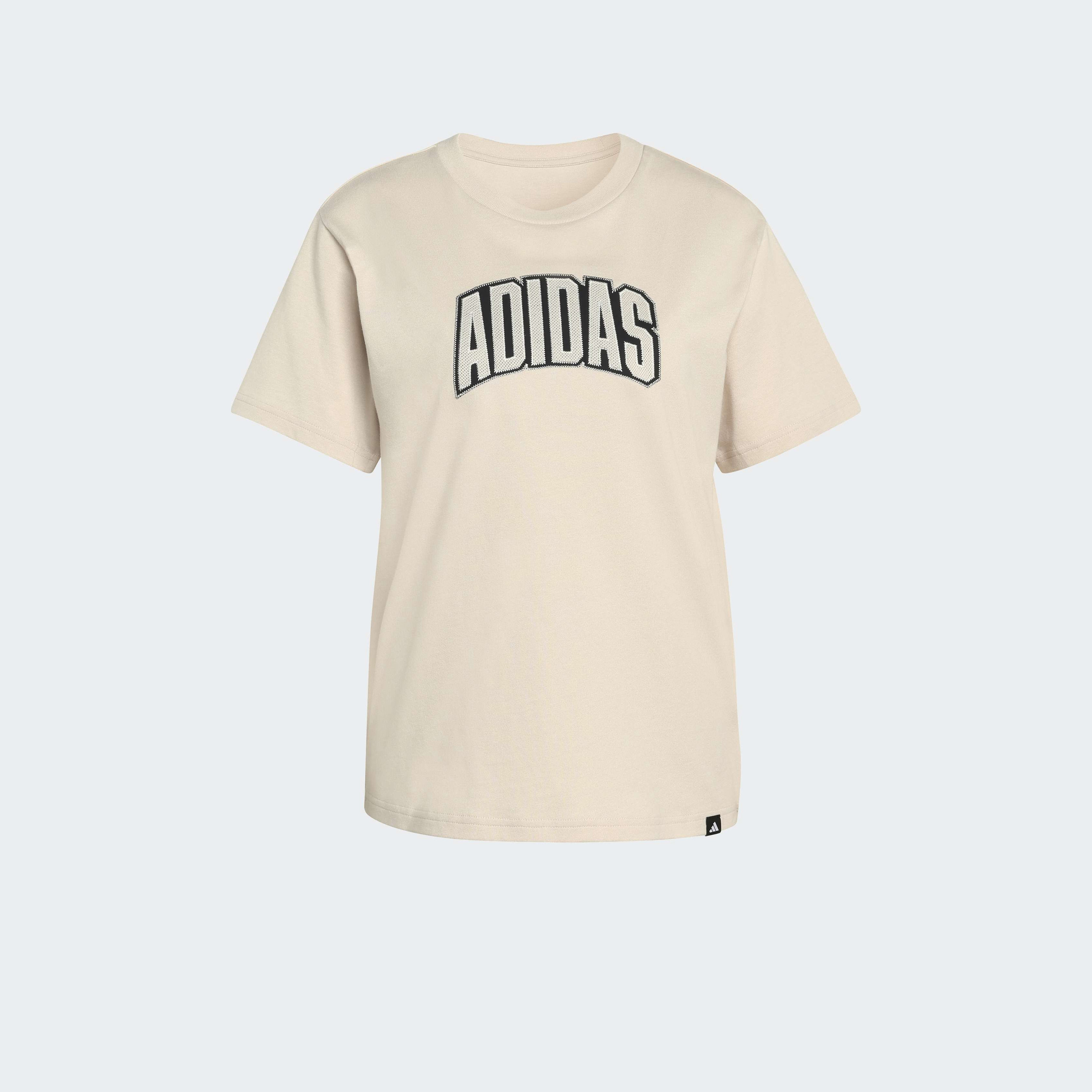 اديداس - تيشيرت نسائي بأكمام قصيرة برسومات جامعية-women-clothing-tshirts-image-1