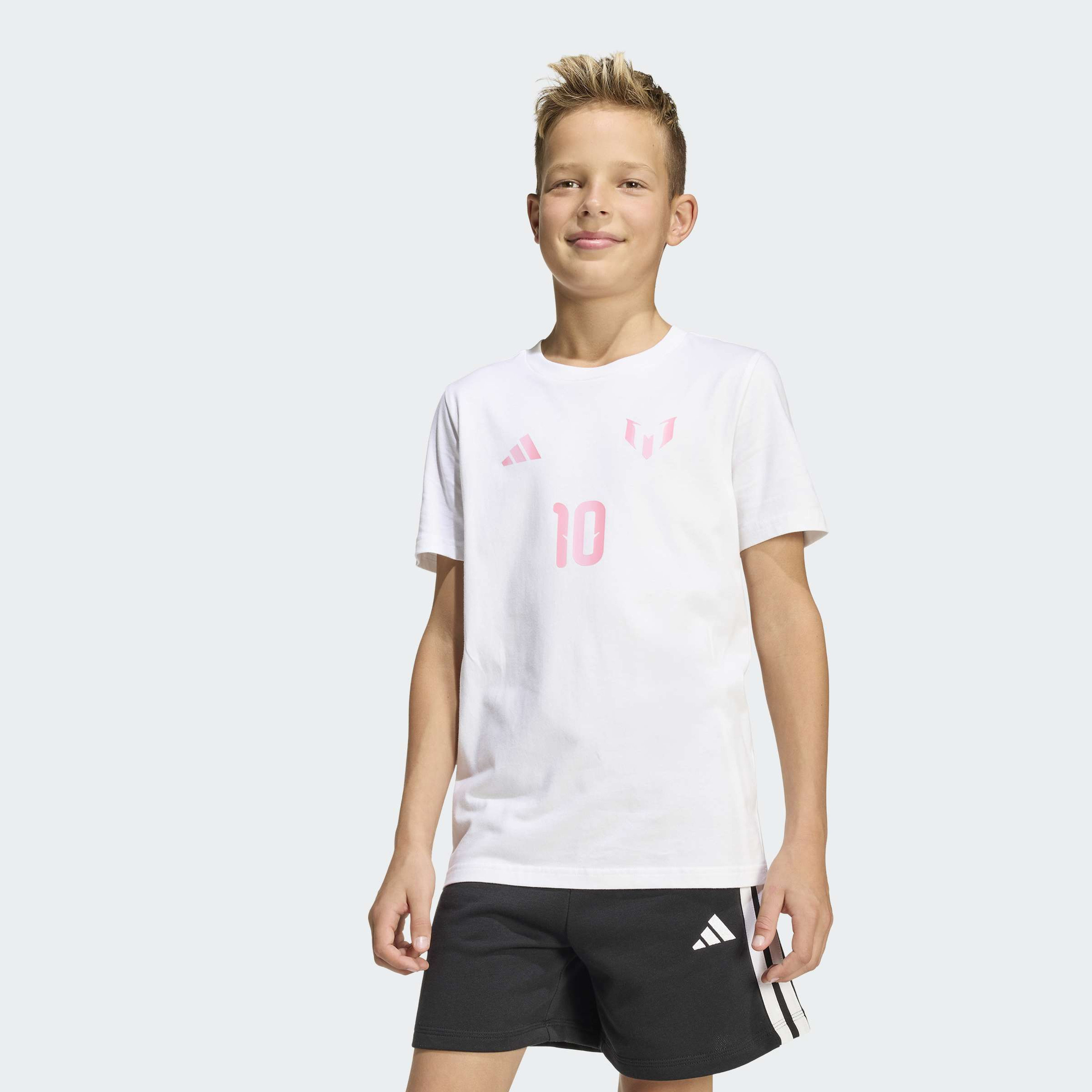 اديداس - تيشيرت ميسي للأطفال – كم قصير Y-ميسي--boys-clothing-sportswear-tops-image-1