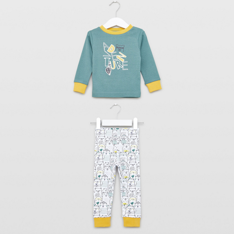 Juniors Printed T-shirt and Pyjama Set