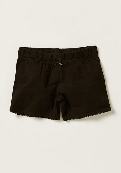 Juniors Solid Shorts with Elasticised Waistband - Set of 2-Shorts-image-2