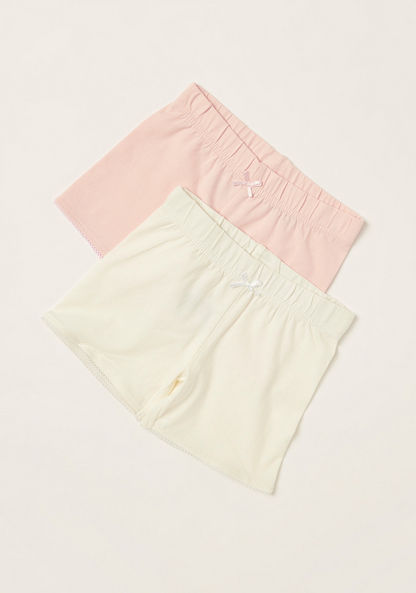 Juniors Solid Shorts with Elasticised Waistband - Set of 2-Shorts-image-1