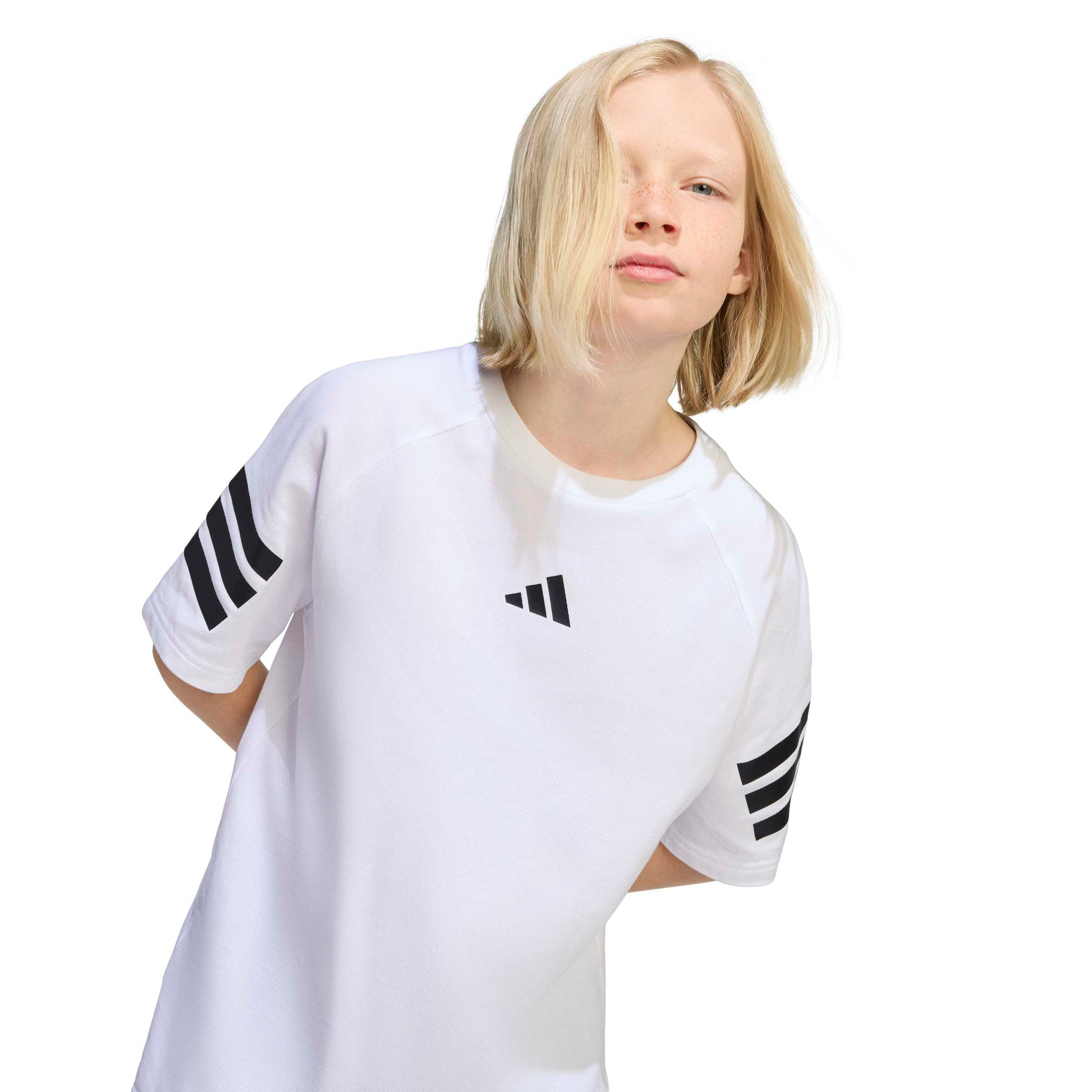 adidas Crew Neck Short Sleeve T-shirt with Logo Print-boys-clothing-sportswear-tops-image-5
