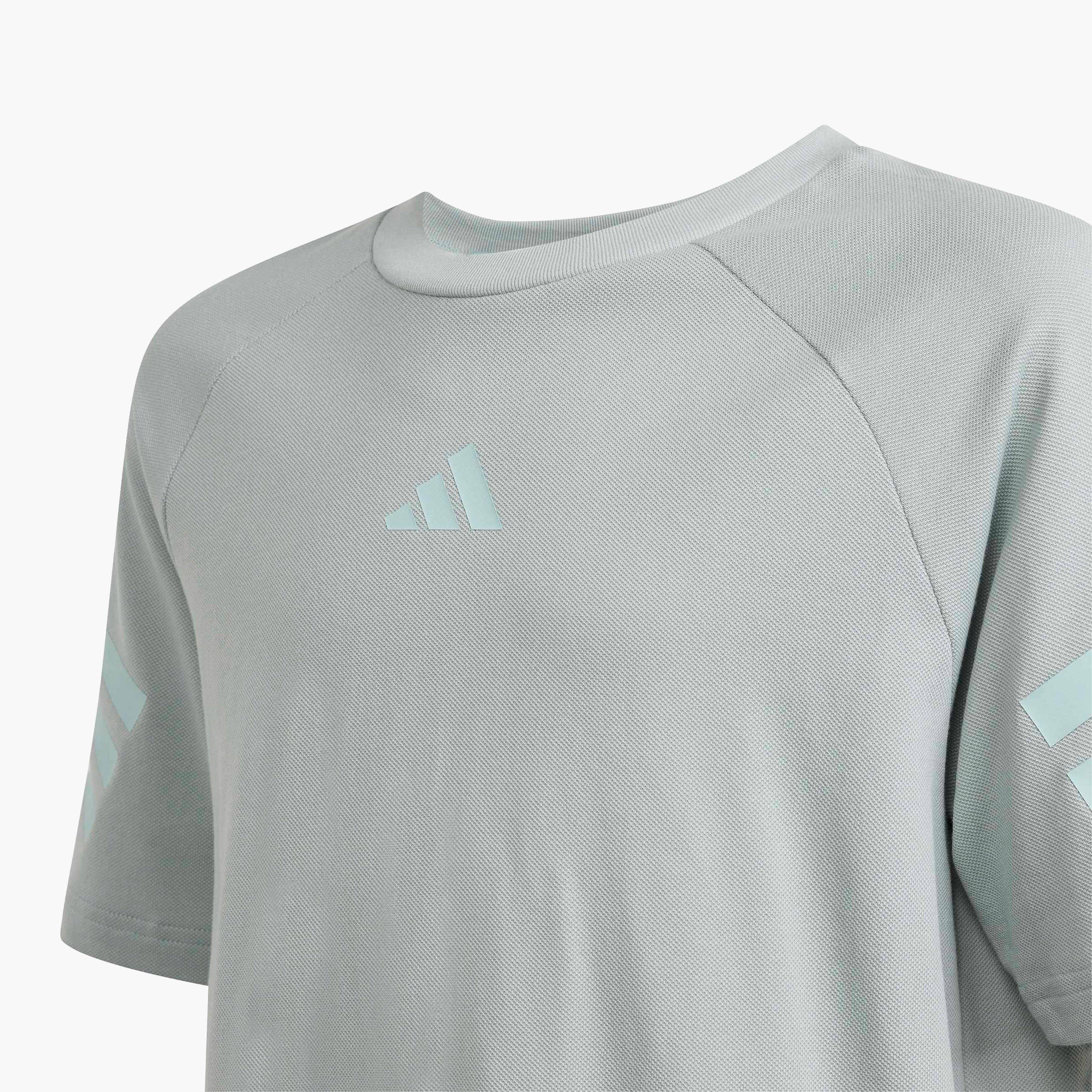 adidas Crew Neck Short Sleeve T-shirt with Logo Print-boys-clothing-sportswear-tops-image-3