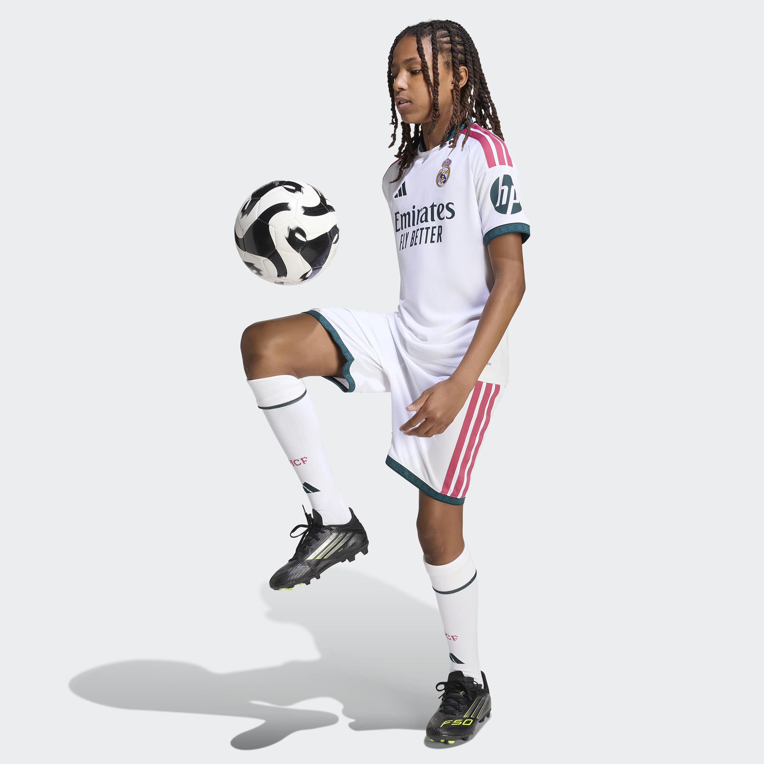 adidas Kids Real Madrid 25/26 Home Short Sleeve Jersey-sports-boys-clothing-tops-image-2