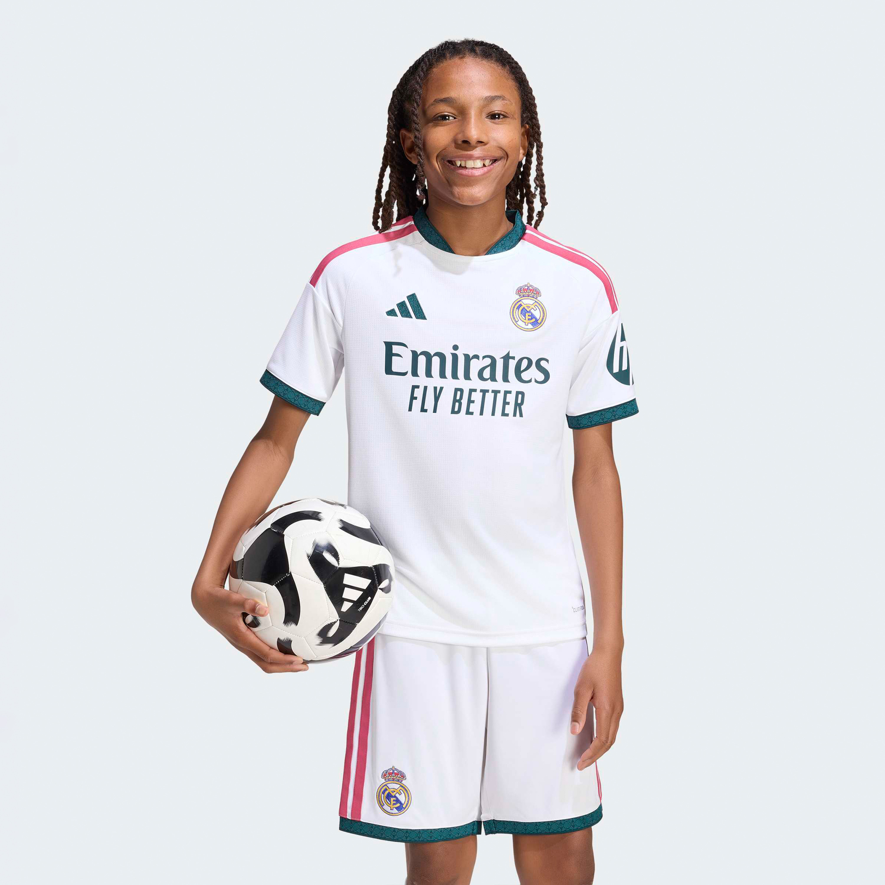 adidas Kids Real Madrid 25/26 Home Short Sleeve Jersey-sports-boys-clothing-tops-image-3