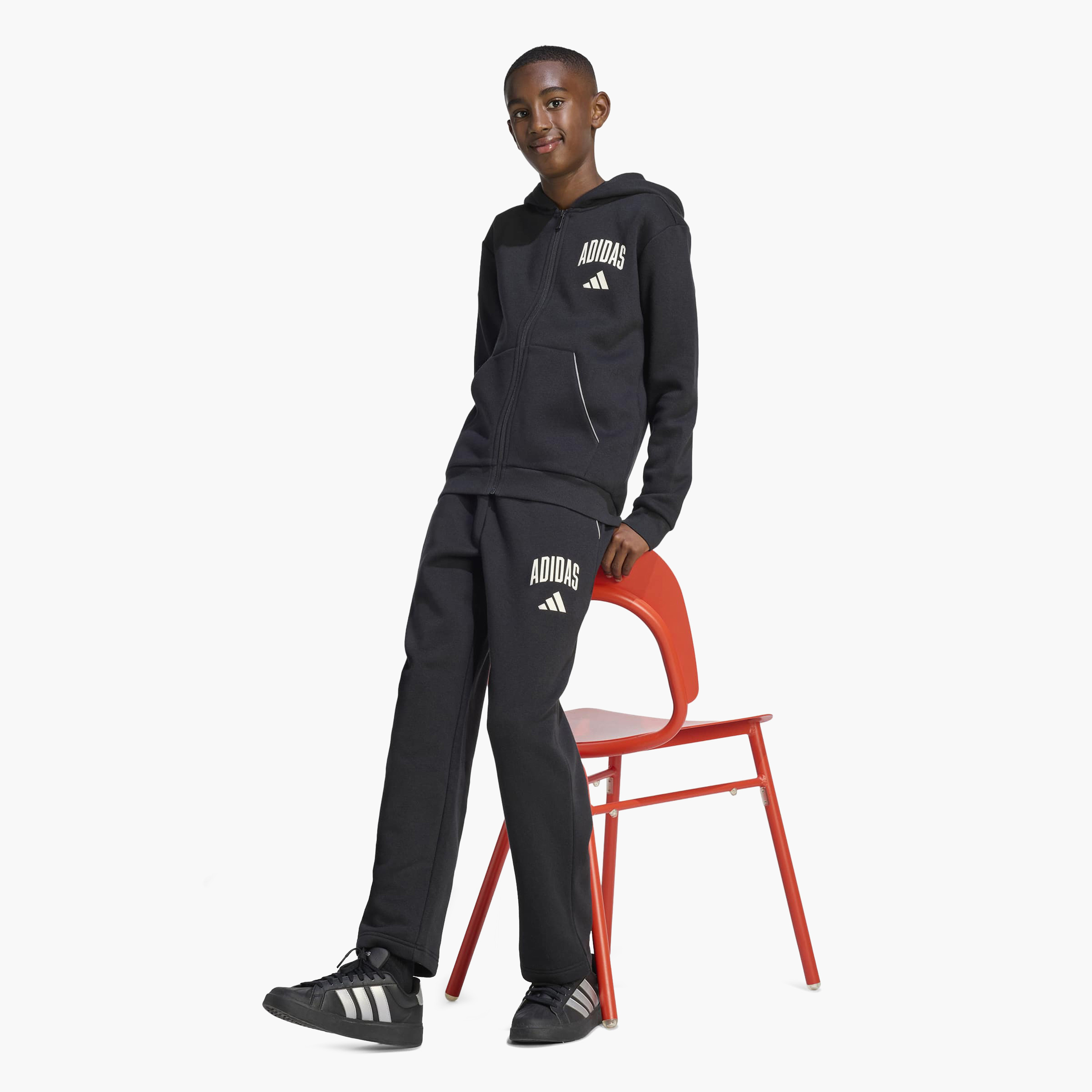 adidas Elastic Waist Track Pants with Logo Print-boys-clothing-bottoms-joggersandtrackpants-image-2