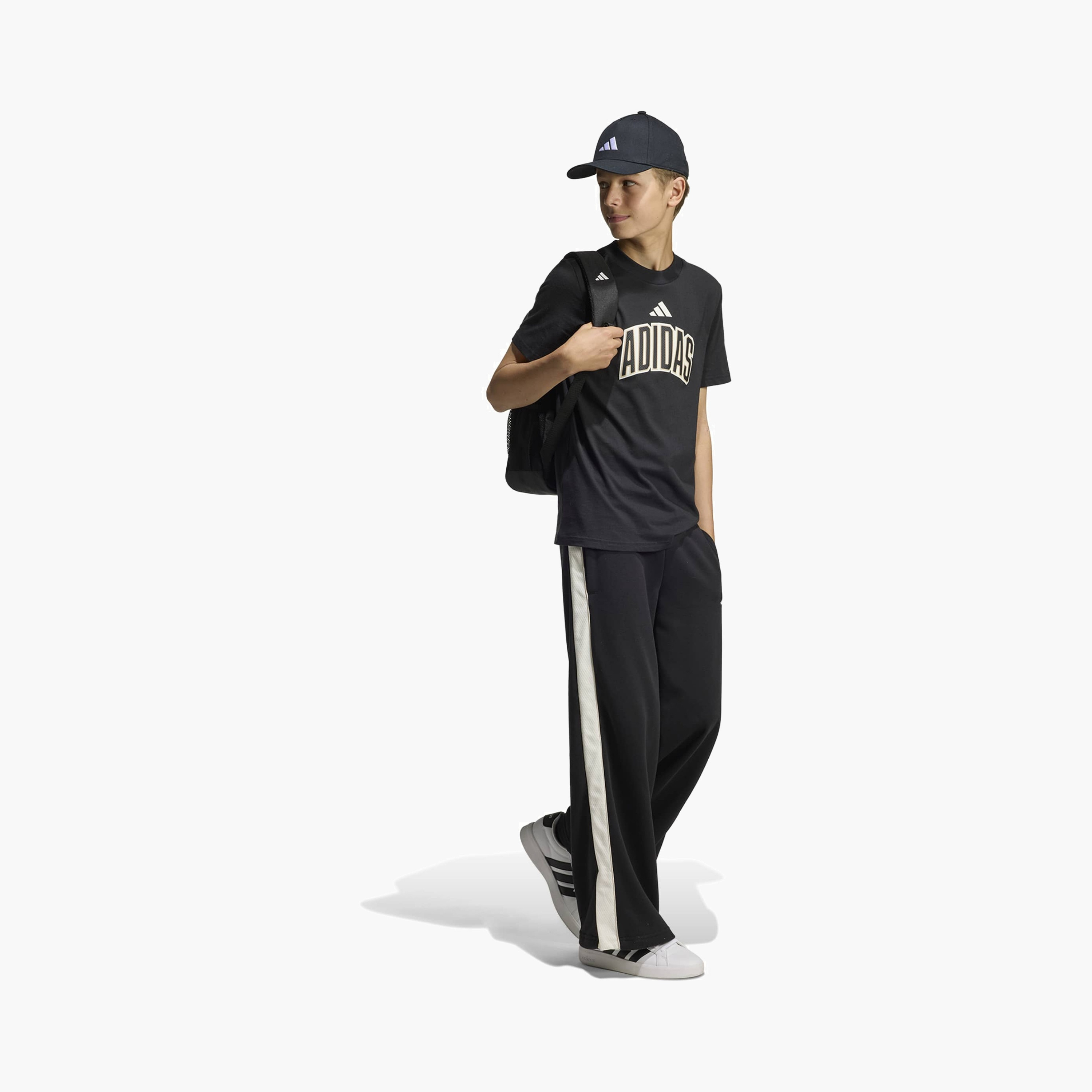 adidas Crew Neck Short Sleeves T-shirt with Logo Print-boys-clothing-sportswear-tops-image-5