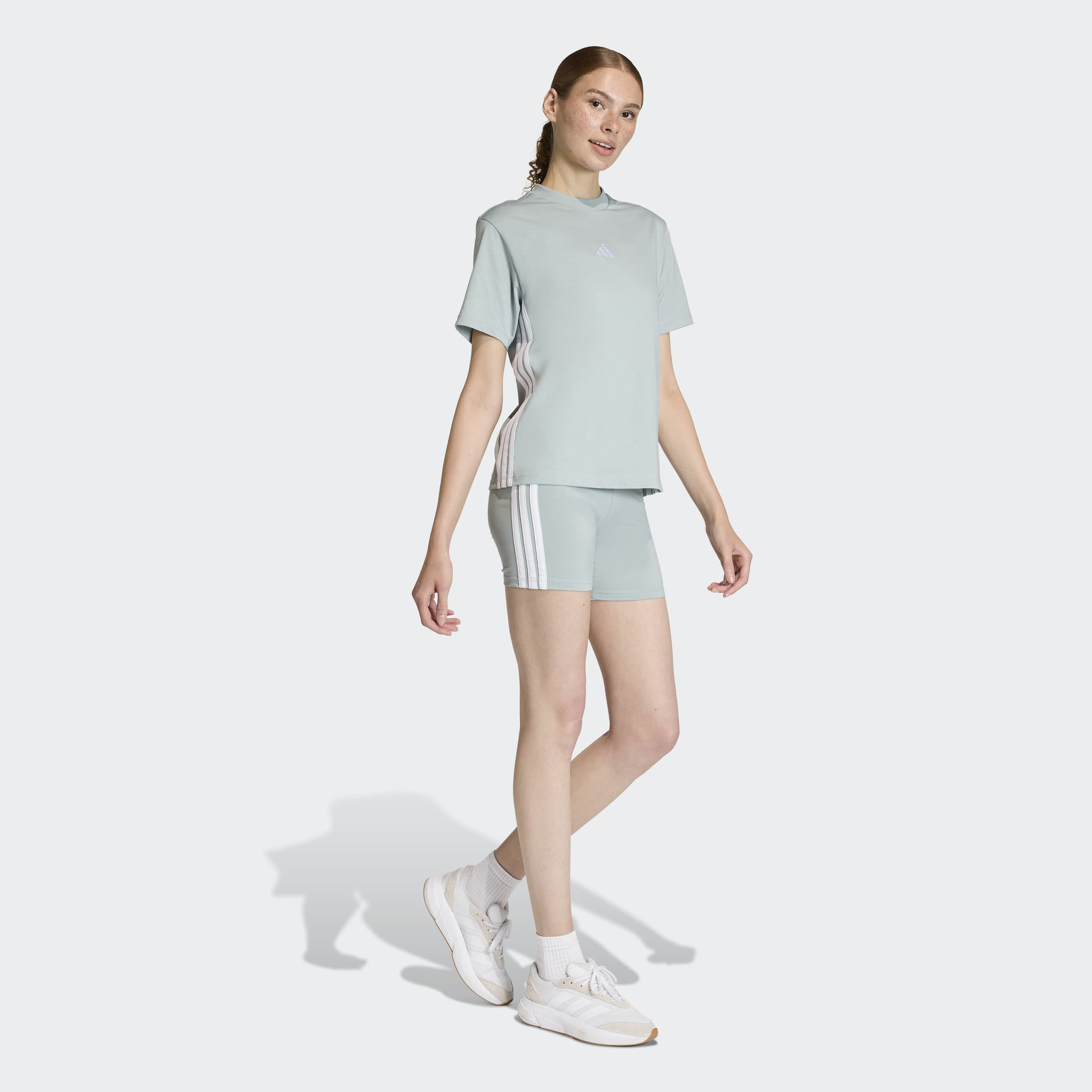 أديداس - تيشيرت إسينشالز النسائي القطني بثلاثة خطوط JX7619 | OE-women-clothing-tshirts-image-6