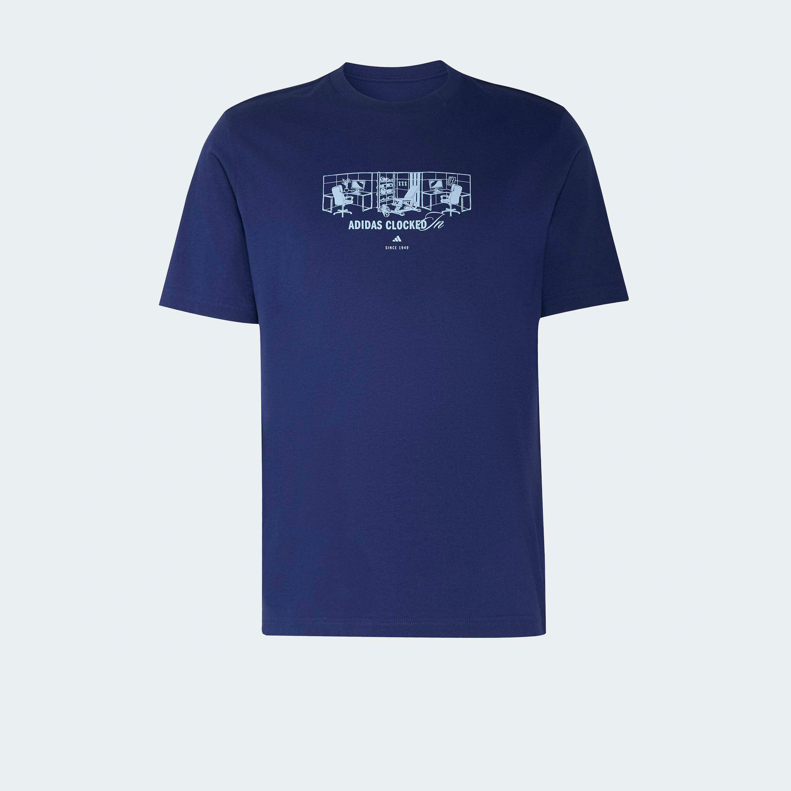 اديداس - تيشيرت رجالي بأكمام قصيرة ورقبة دائرية مطبوع عليه عبارة Clocked In-men-clothing-sportswearandactivewear-tshirtsandpolos-image-6
