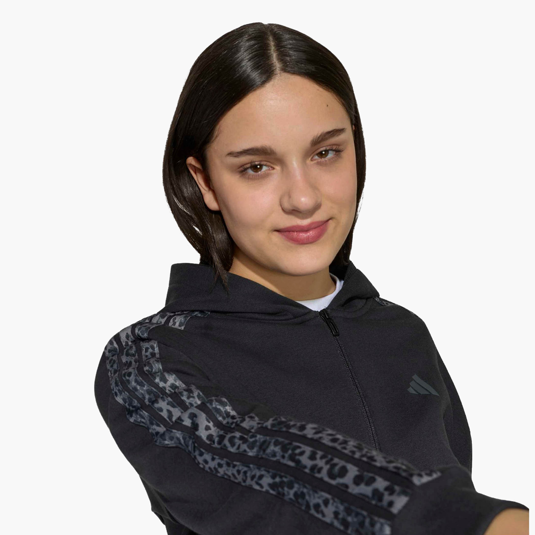 adidas Girls Animal Print Stripes Hoodie-girls-clothing-winterwear-jacketsandcoats-image-5