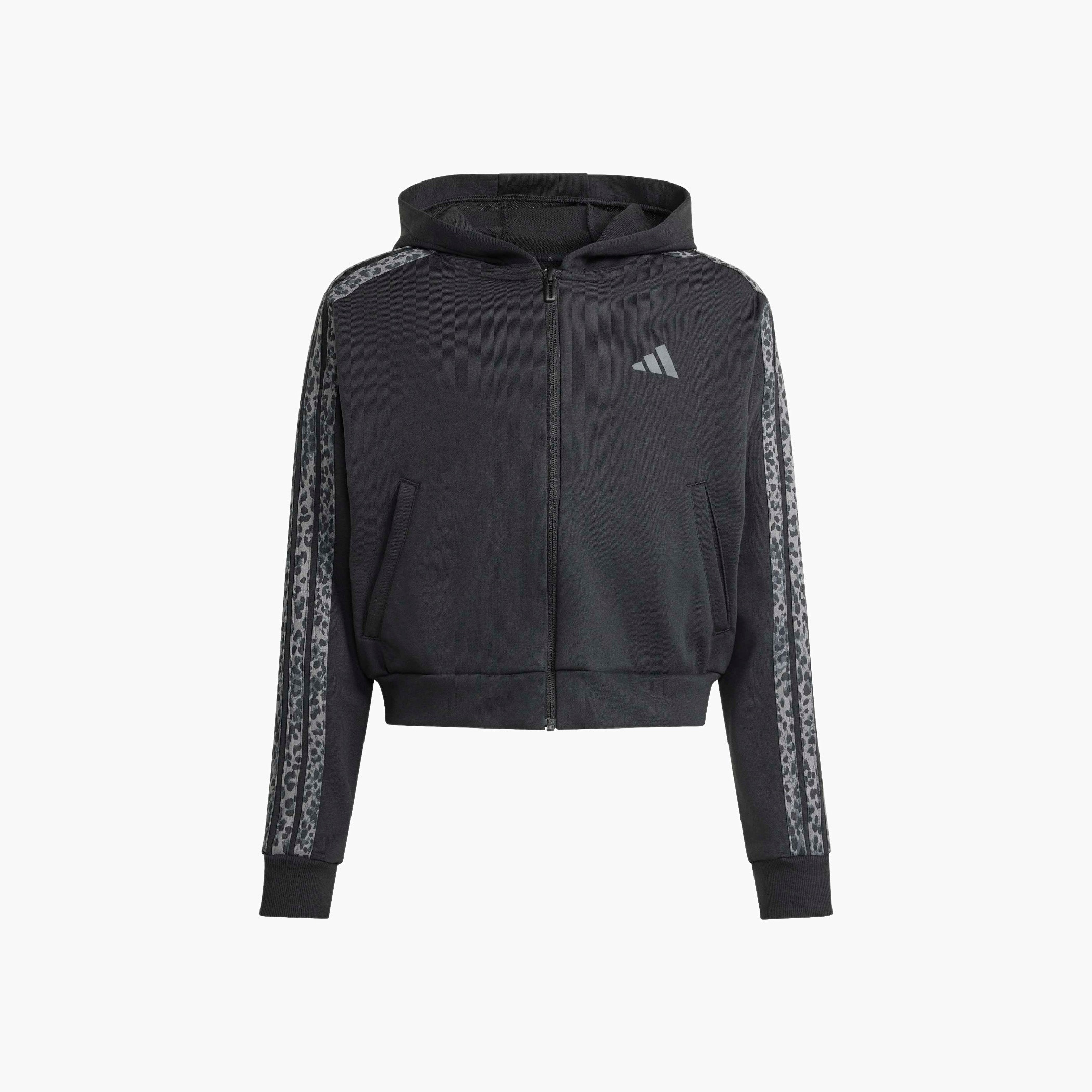 adidas Girls Animal Print Stripes Hoodie-girls-clothing-winterwear-jacketsandcoats-image-1