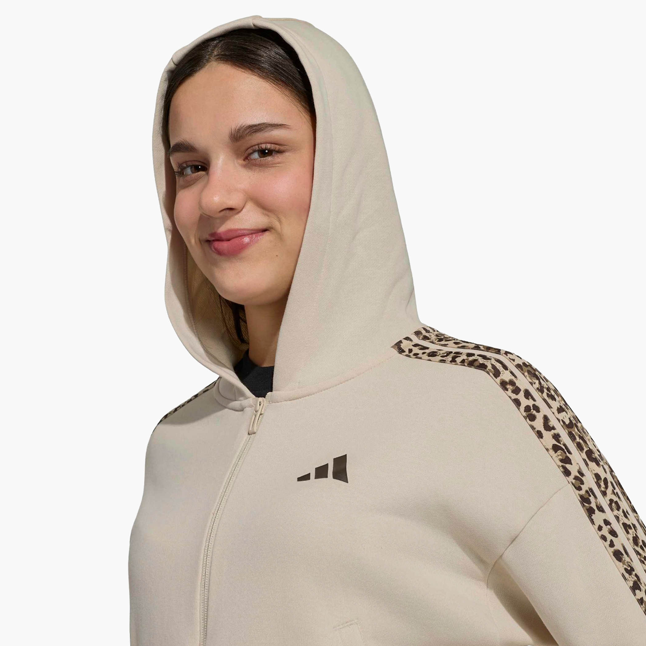 adidas Girls Animal Print Stripe Hoodie-girls-clothing-winterwear-jacketsandcoats-image-2