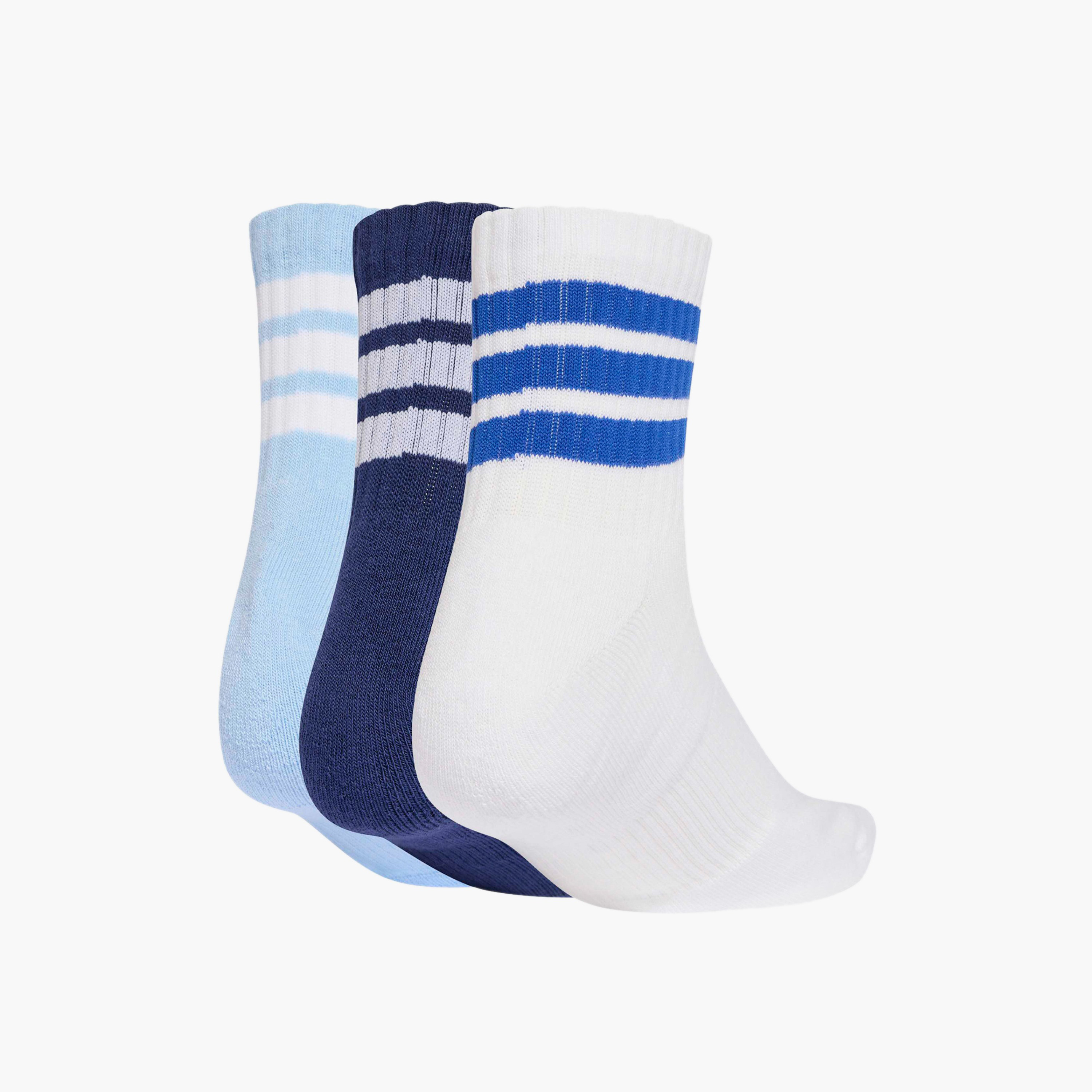Adidas Men 3 Stripes Mid-Cut Socks Cushioned - Set of 3-men-socks-image-2