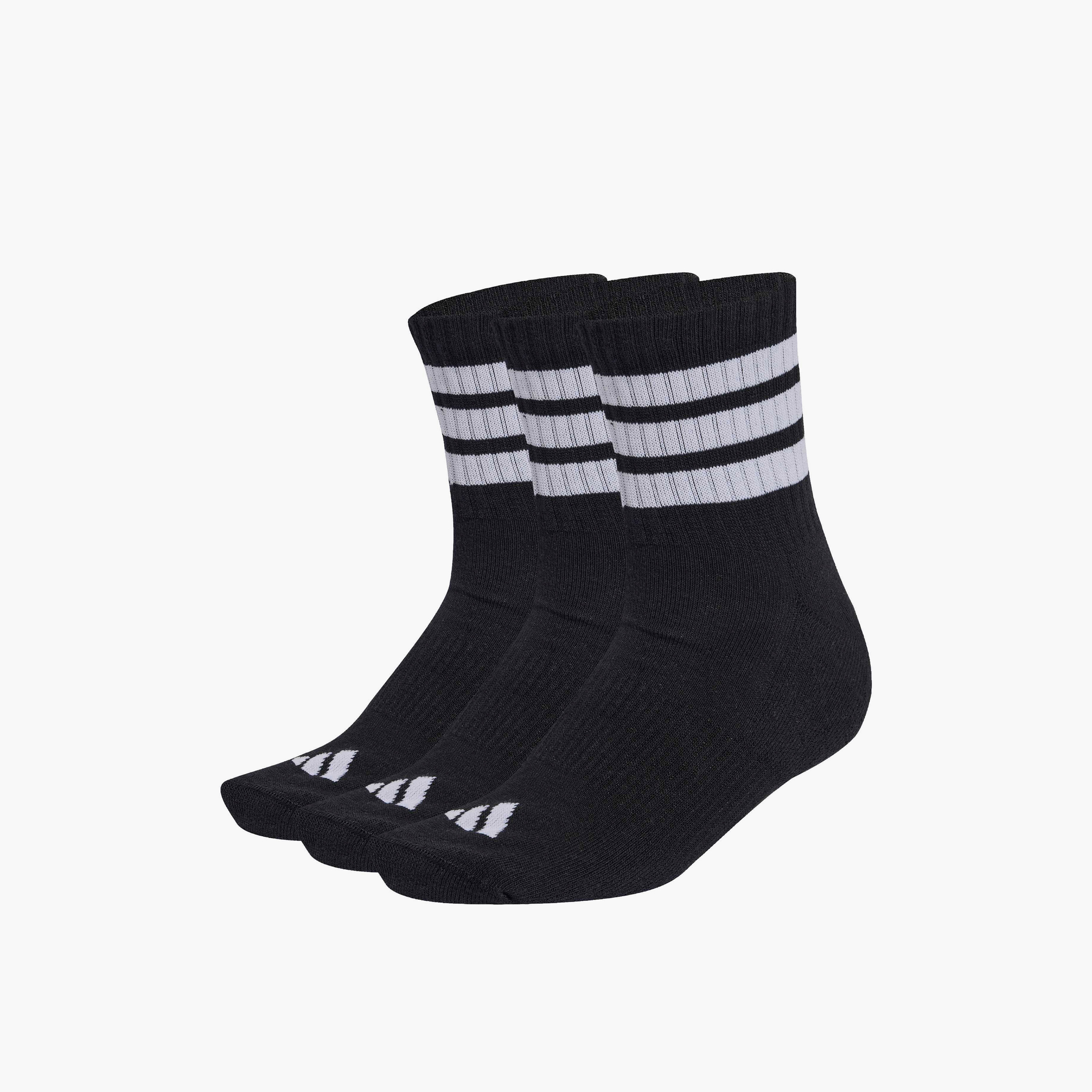 طقم جوارب رياضية 3 أزواج بطول الكاحل للرجال من أديداس-men-socks-image-1