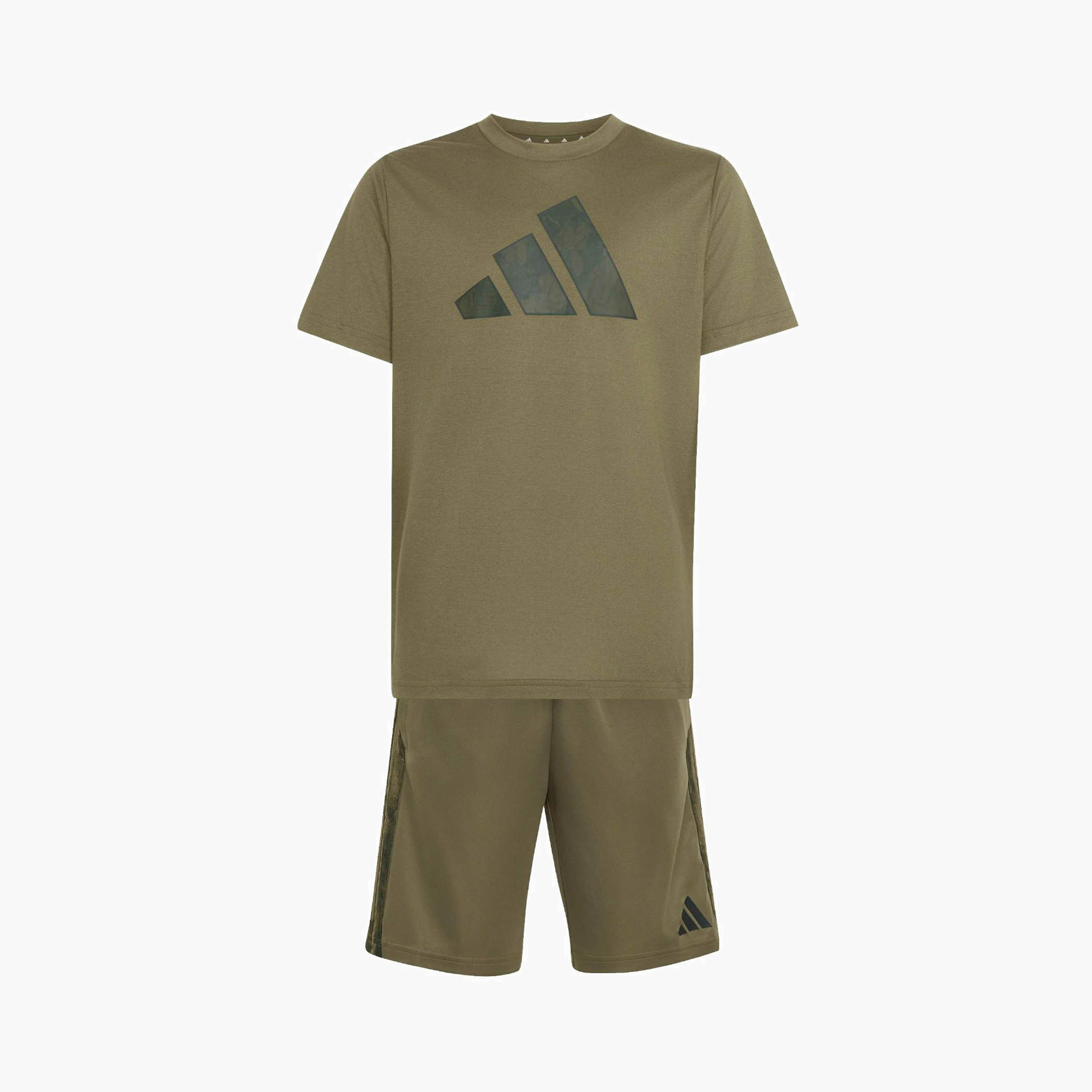 طقم شورت وتيشيرت بأكمام قصيرة وياقة ضيقة وطبعات شعار من أديداس-boys-clothing-sportswear-sets-image-1