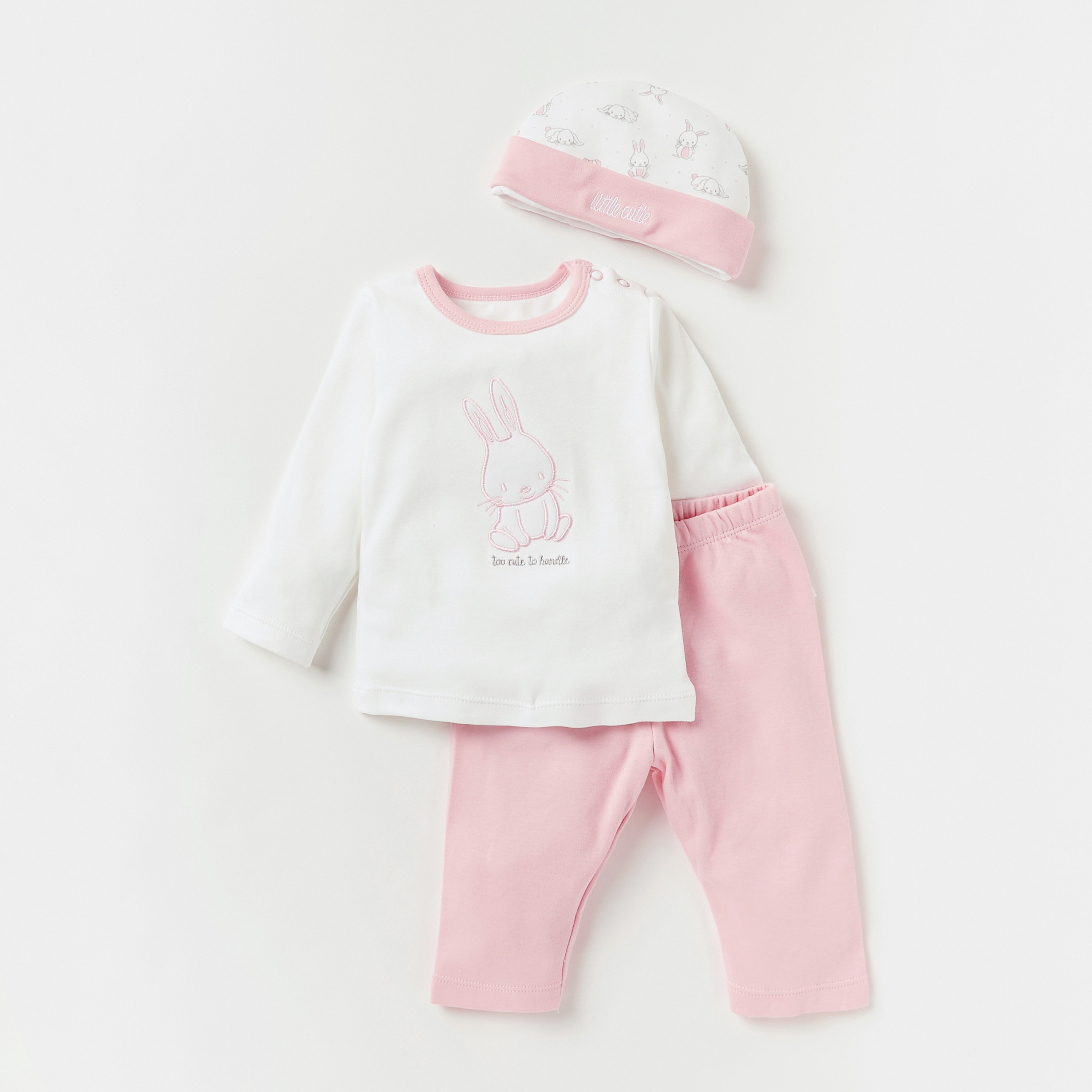 طقم سلة هدايا ملابس 10 قطع بطبعات بوني من جونيورز-baby-girls-clothing-setsandcoords-image-3
