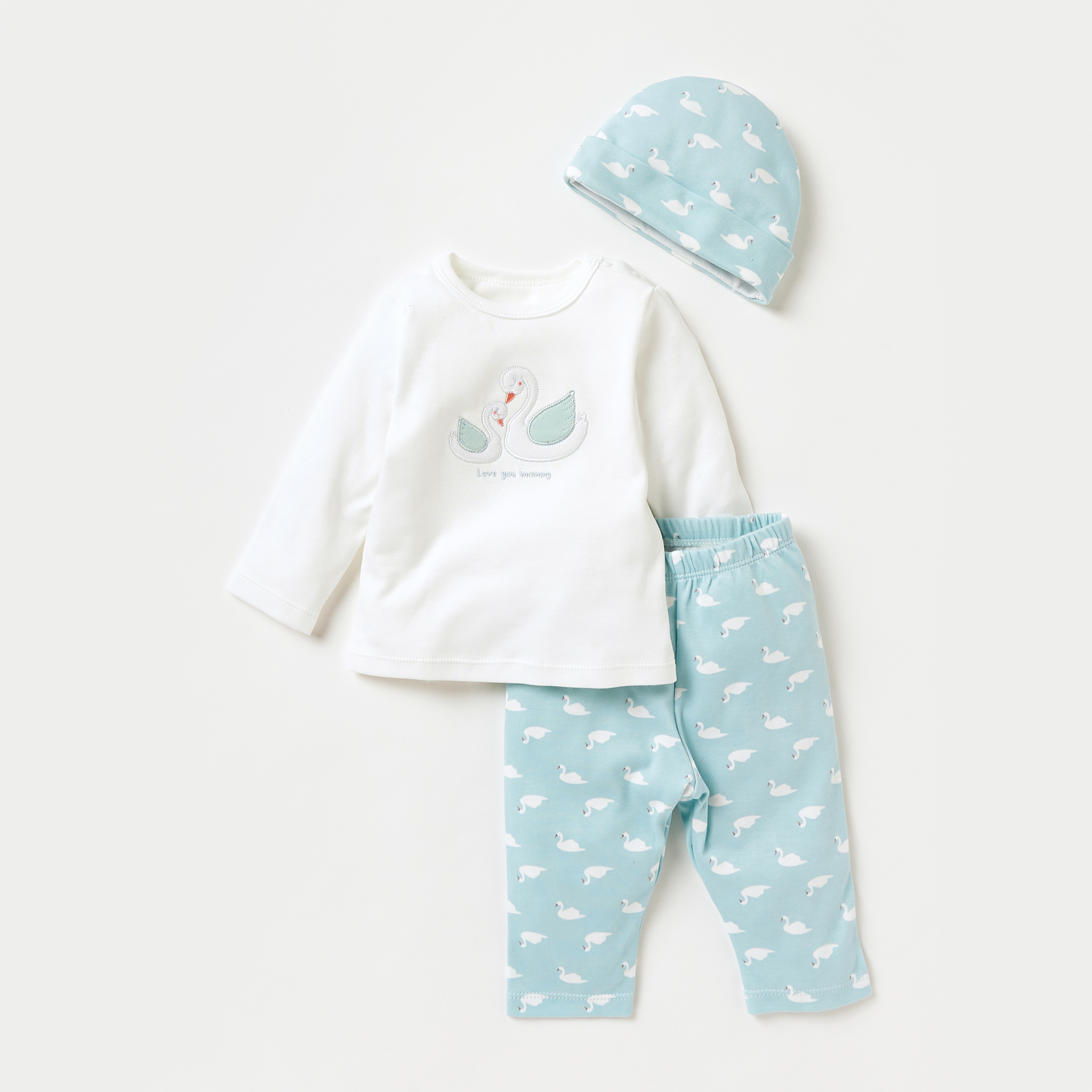 Juniors Swan Print 10-Piece Clothing Gift Basket Set-baby-girls-clothing-setsandcoords-image-2