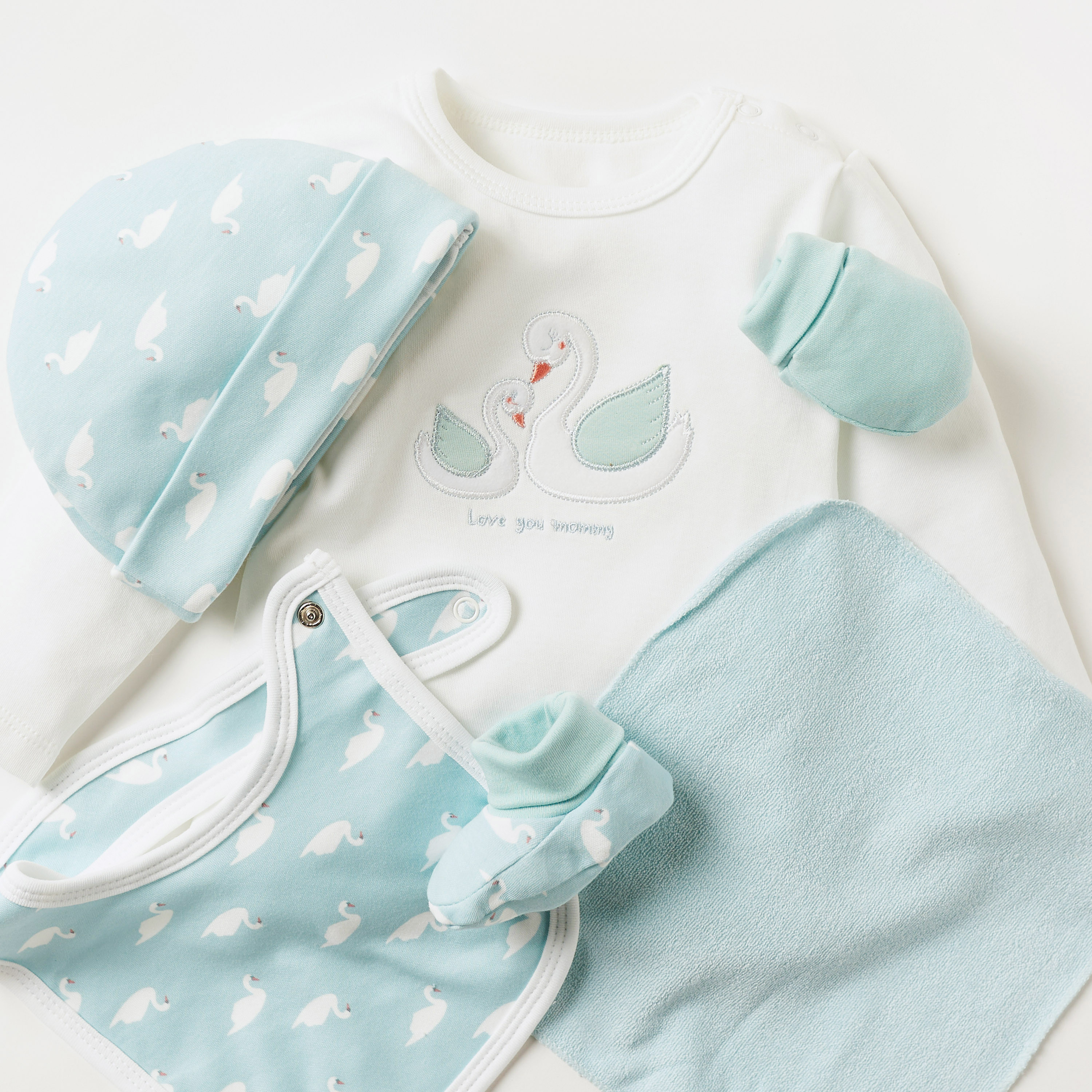 Juniors Swan Print 10-Piece Clothing Gift Basket Set-baby-girls-clothing-setsandcoords-image-4