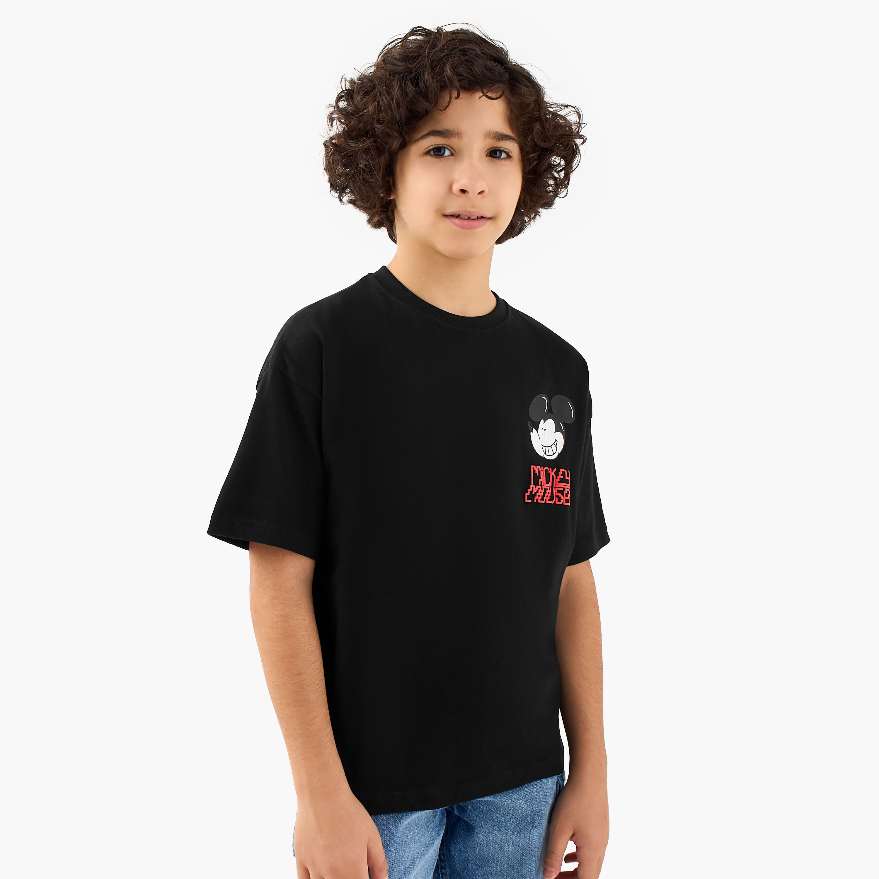تيشيرت قطن بياقة ضيقة وأكمام قصيرة وطبعات للأولاد من ديزني-boys-clothing-tshirtsandpolos-image-1