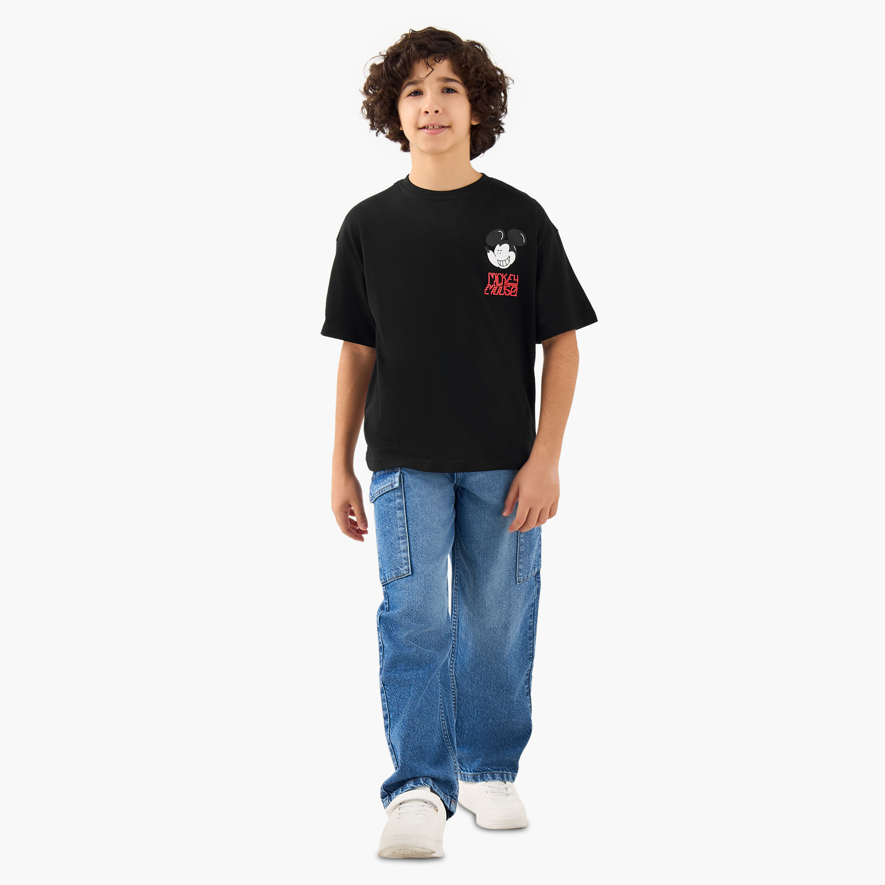 تيشيرت قطن بياقة ضيقة وأكمام قصيرة وطبعات للأولاد من ديزني-boys-clothing-tshirtsandpolos-image-2