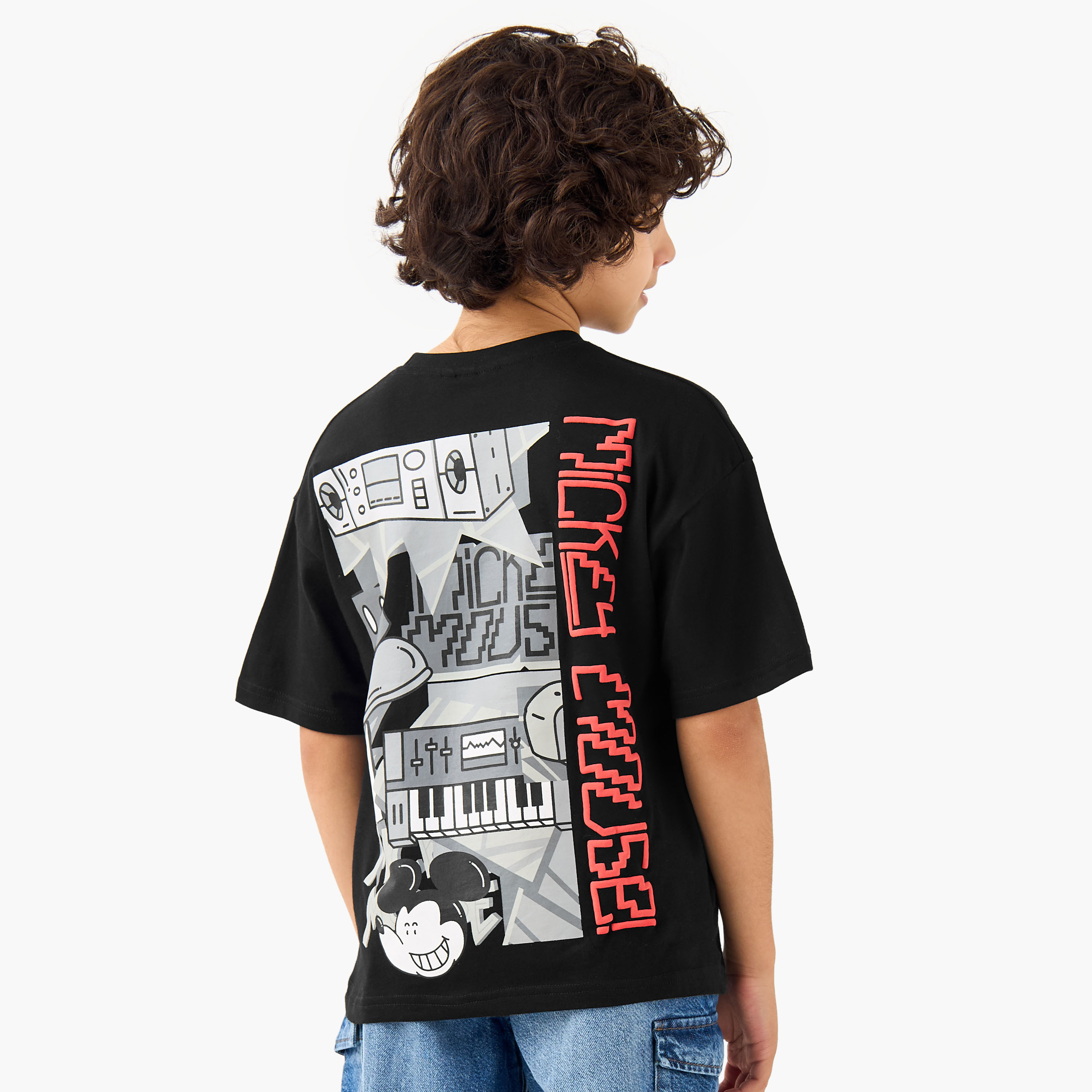 تيشيرت قطن بياقة ضيقة وأكمام قصيرة وطبعات للأولاد من ديزني-boys-clothing-tshirtsandpolos-image-3