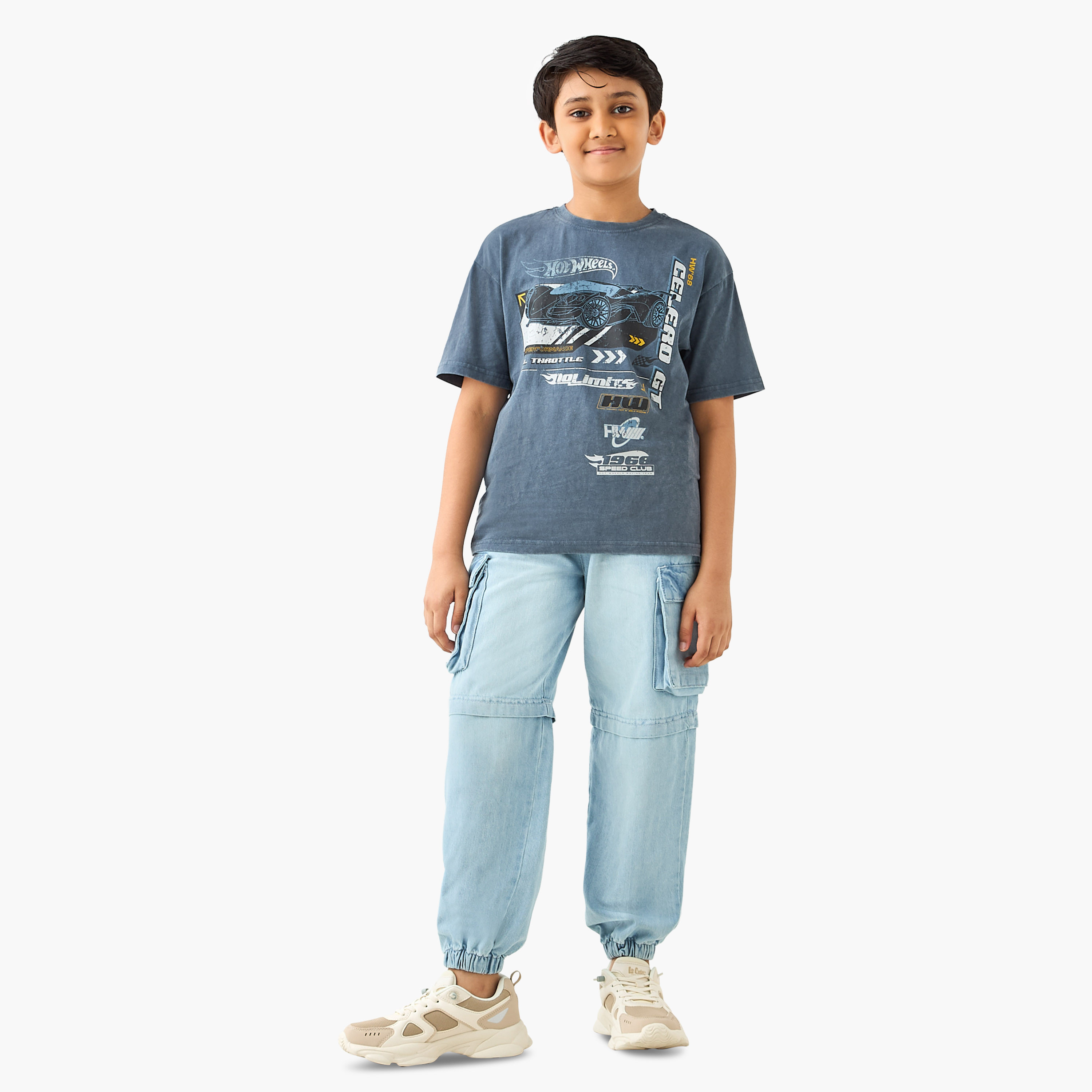 Hot Wheels Print T-Shirt with Short Sleeves-boys-clothing-tshirtsandpolos-image-2