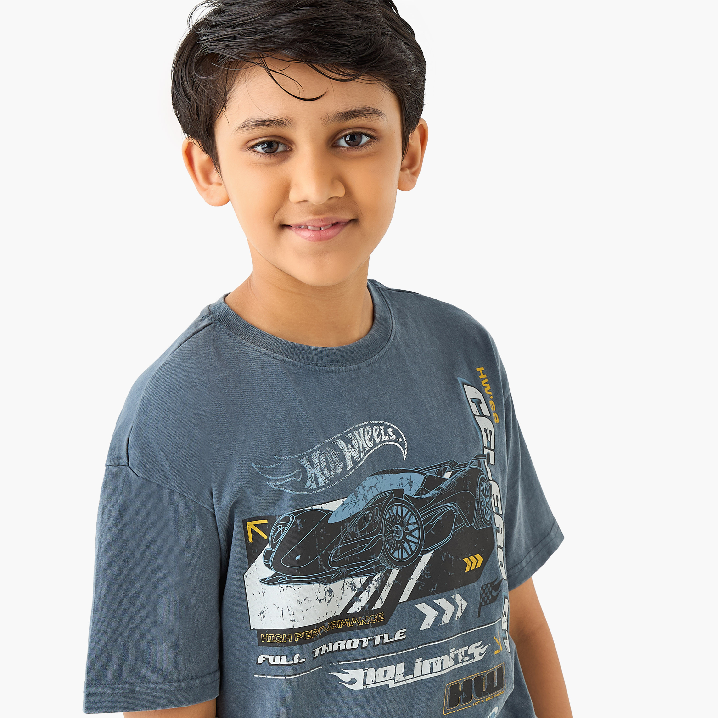 Hot Wheels Print T-Shirt with Short Sleeves-boys-clothing-tshirtsandpolos-image-4