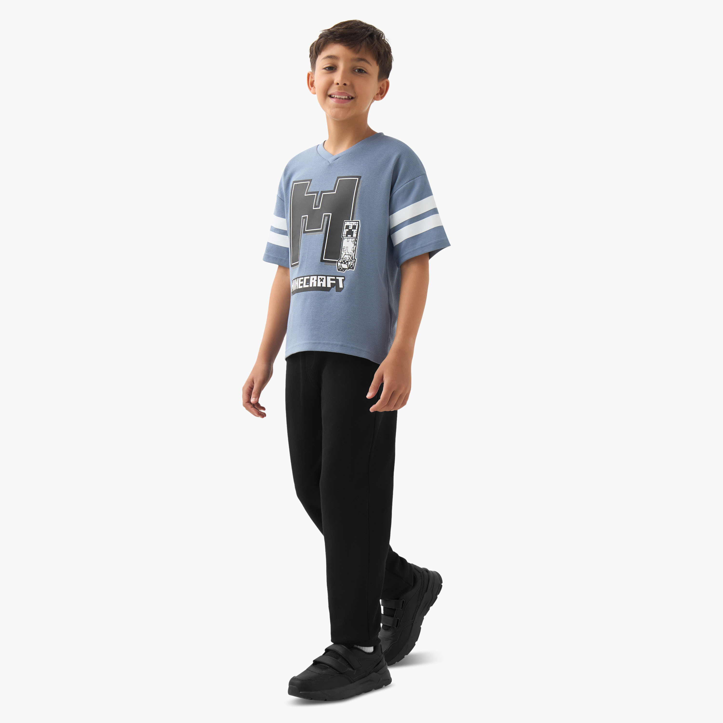 Minecraft Boys V-neck T-shirt with Graphic Print - Short Sleeves-boys-clothing-tshirtsandpolos-image-2