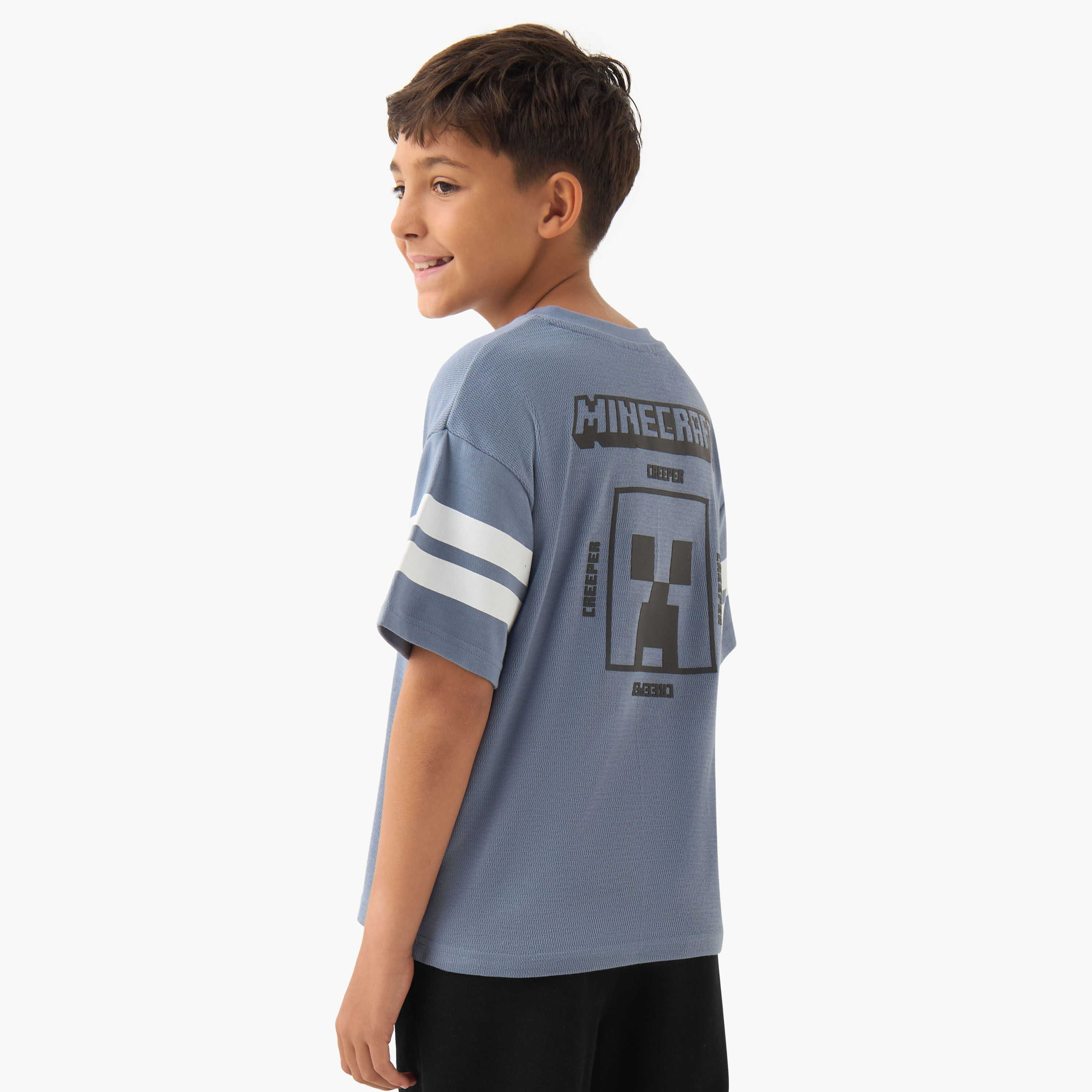 Minecraft Boys V-neck T-shirt with Graphic Print - Short Sleeves-boys-clothing-tshirtsandpolos-image-3